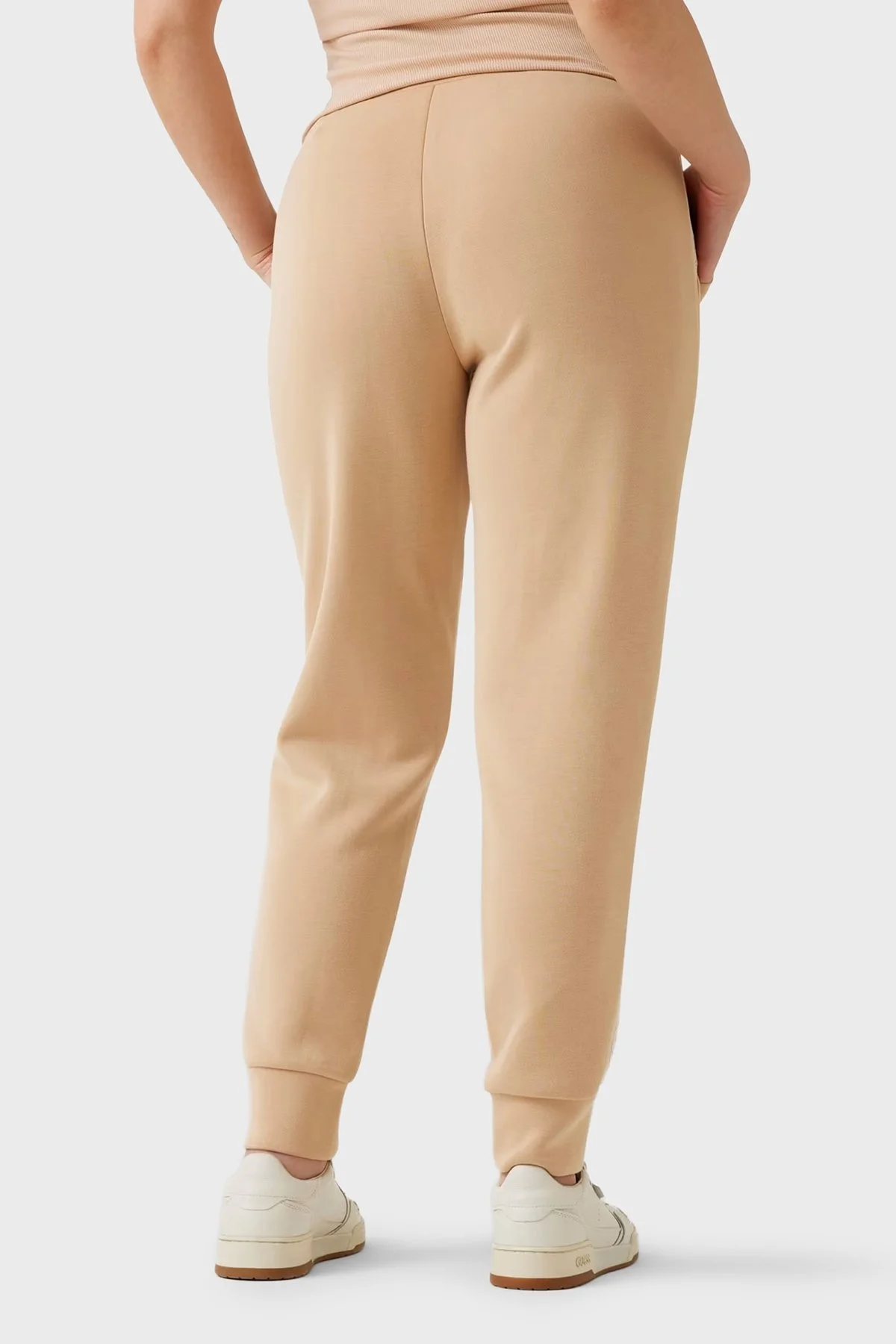 Guess New Victoire Regular Fit Ribanalı Paça Logo Şeritli W5YB11KBYE2 Bayan Pantolon W5YB11 KBYE2 A11T BEJ - 3