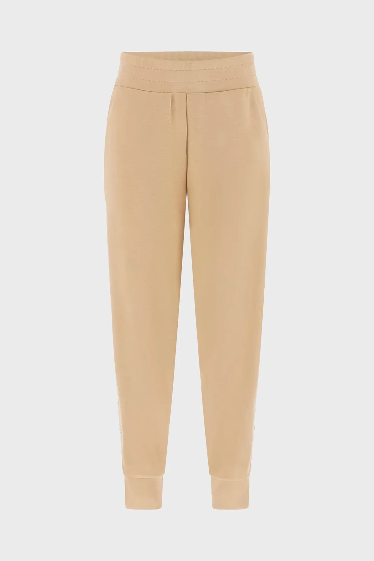 Guess New Victoire Regular Fit Ribanalı Paça Logo Şeritli W5YB11KBYE2 Bayan Pantolon W5YB11 KBYE2 A11T BEJ - 5