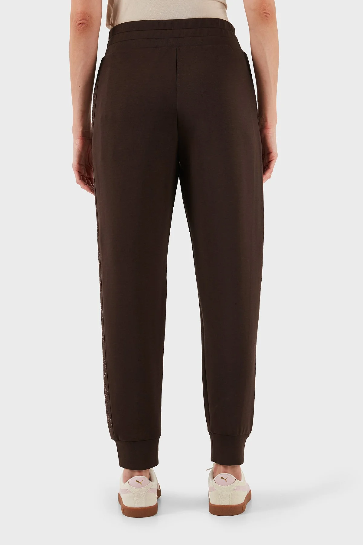 Guess New Victoire Regular Fit Ribanalı Paça Logo Şeritli W5YB11KBYE2 Bayan Pantolon W5YB11 KBYE2 G1EB KAHVE - 3