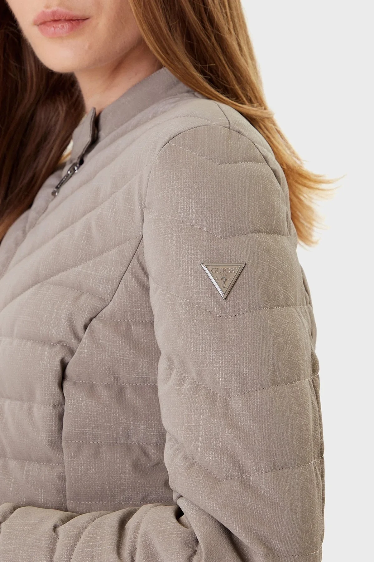 Guess New Vona Kapitoneli Regular Fit Bisiklet Yaka Logolu W5YL13WHDQ0 Bayan Mont W5YL13 WHDQ0 G1J1 GRİ - 4