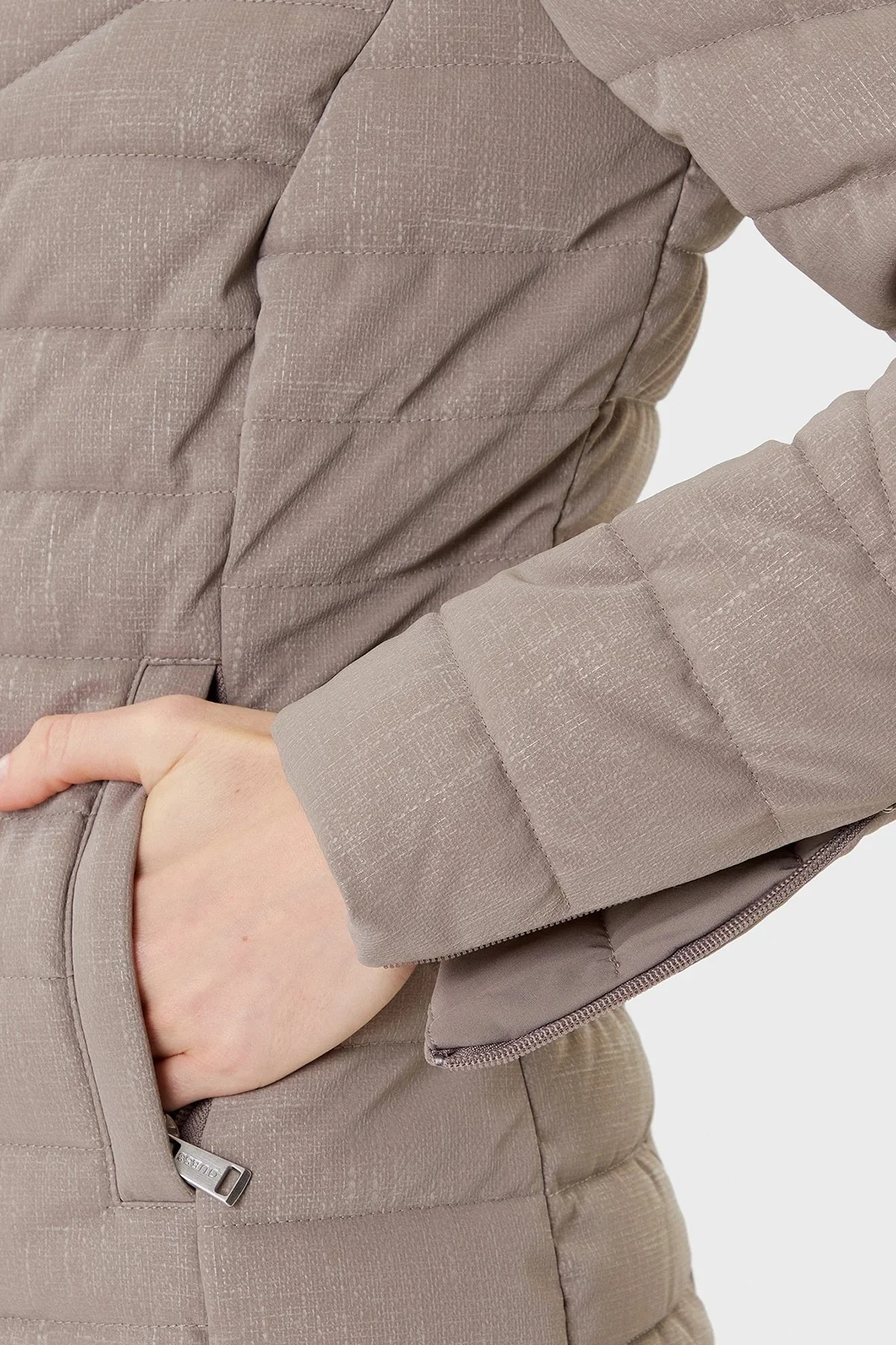 Guess New Vona Kapitoneli Regular Fit Bisiklet Yaka Logolu W5YL13WHDQ0 Bayan Mont W5YL13 WHDQ0 G1J1 GRİ - 5