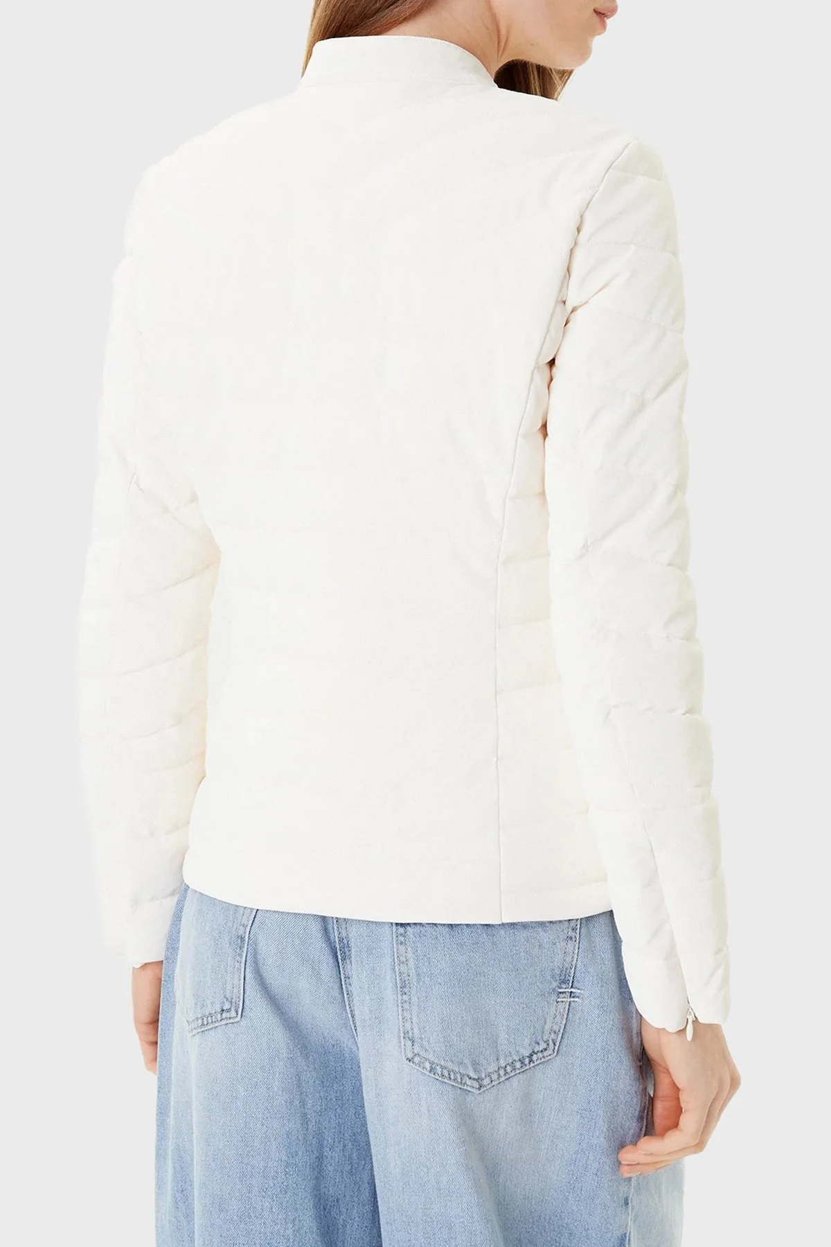 Guess New Vona Kapitoneli Regular Fit Bisiklet Yaka Logolu W5YL13WHDQ0 Bayan Mont W5YL13 WHDQ0 G9L9 EKRU - 3