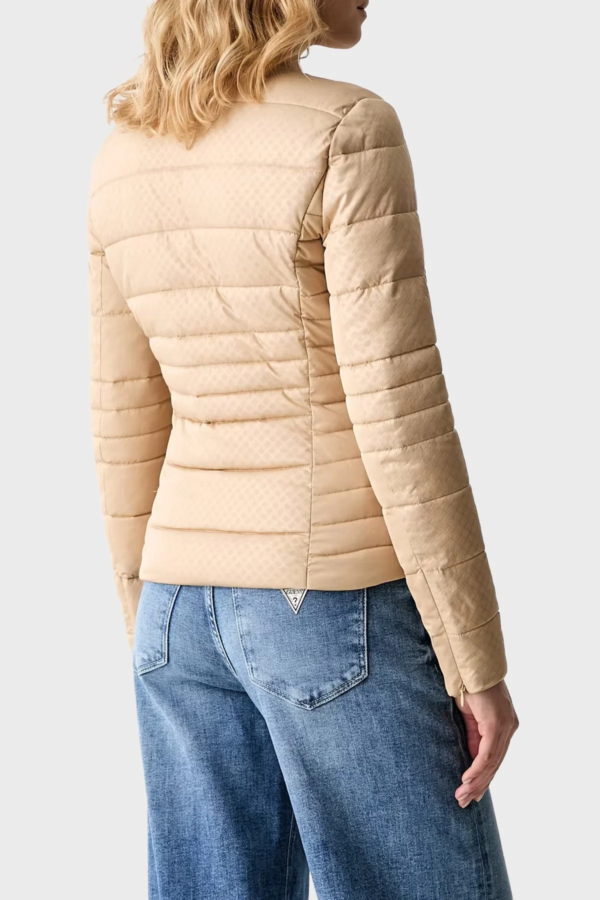 Guess New Vona Regular Fit Dik Yaka Şişme W6YL16W2891 Kadın Mont W6YL16 W2891 C1C2 Bej - 3