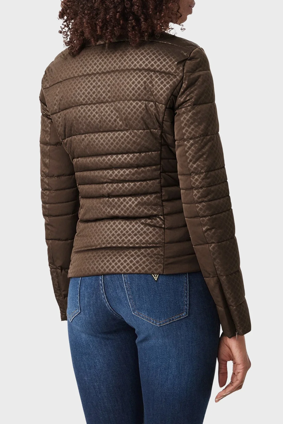 Guess New Vona Regular Fit Dik Yaka Şişme W6YL16W2891 Kadın Mont W6YL16 W2891 G1CU Kahve - 3