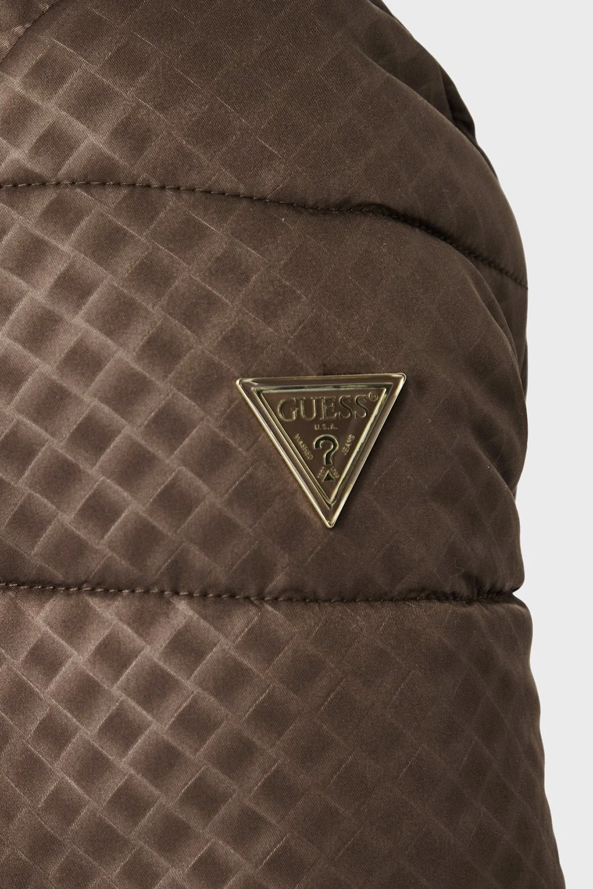 Guess New Vona Regular Fit Dik Yaka Şişme W6YL16W2891 Kadın Mont W6YL16 W2891 G1CU Kahve - 5