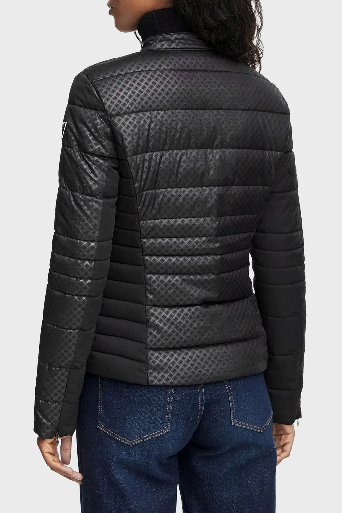 Guess New Vona Regular Fit Dik Yaka Şişme W6YL16W2891 Kadın Mont W6YL16 W2891 JBLK Siyah - 3