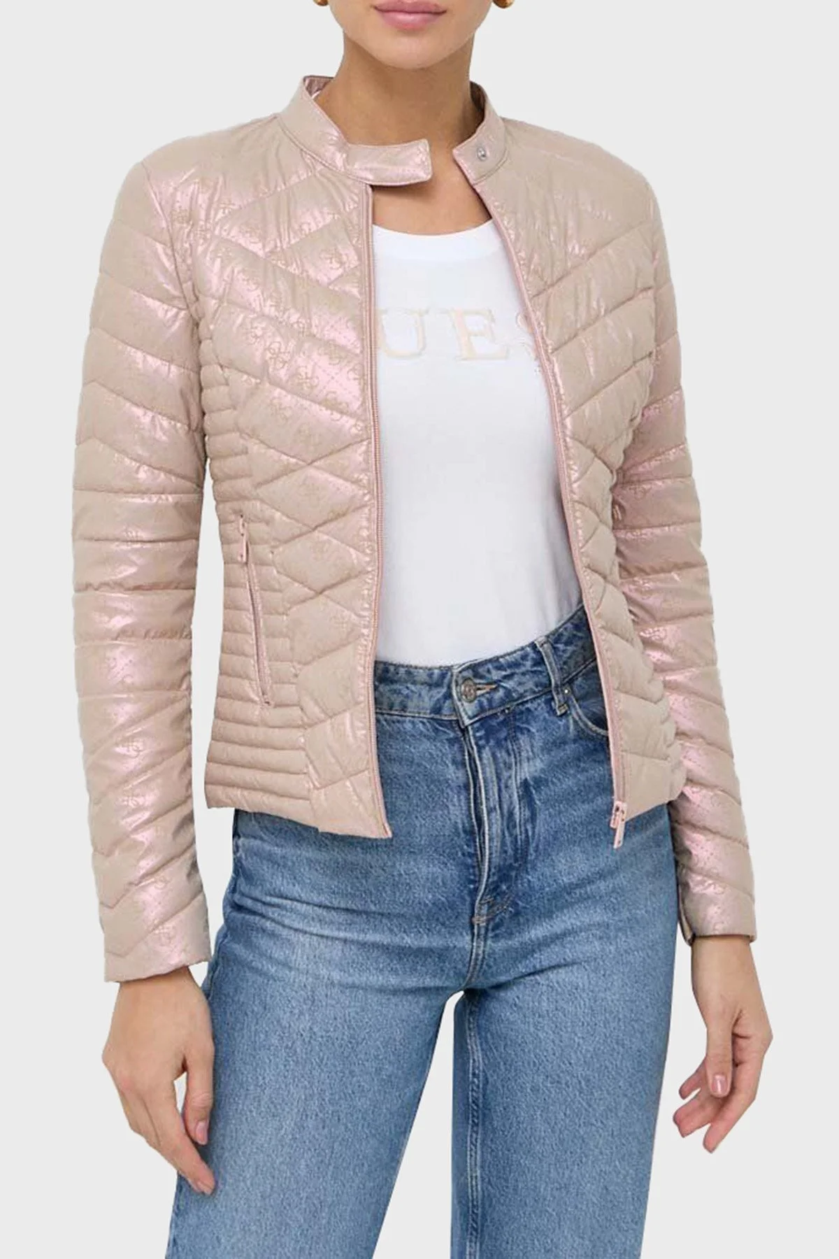 Guess New Vona Slim Fit Dik Yaka W4RL02 WFWM0 Bayan Mont W4RL02WFWM0 F10H BAKIR - 7