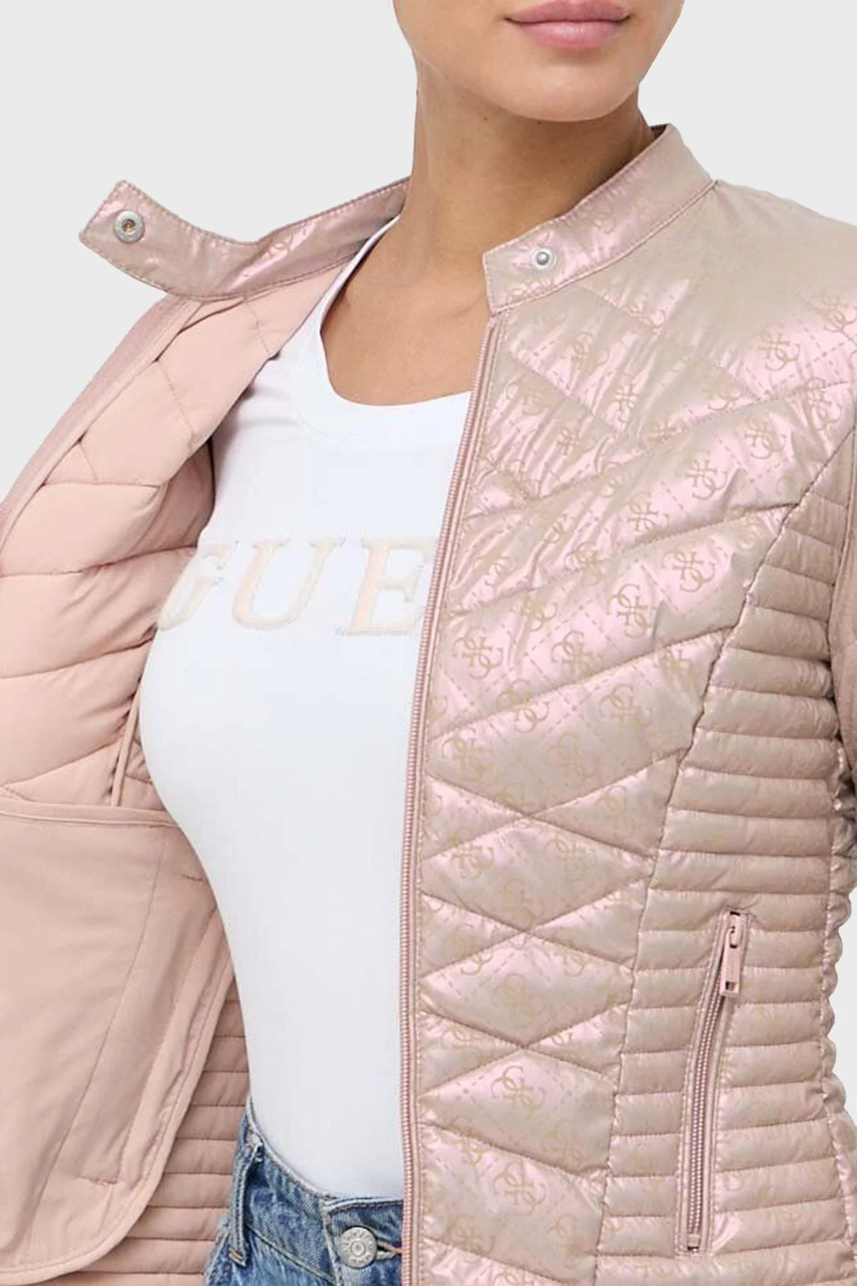 Guess New Vona Slim Fit Dik Yaka W4RL02 WFWM0 Bayan Mont W4RL02WFWM0 F10H BAKIR - 9