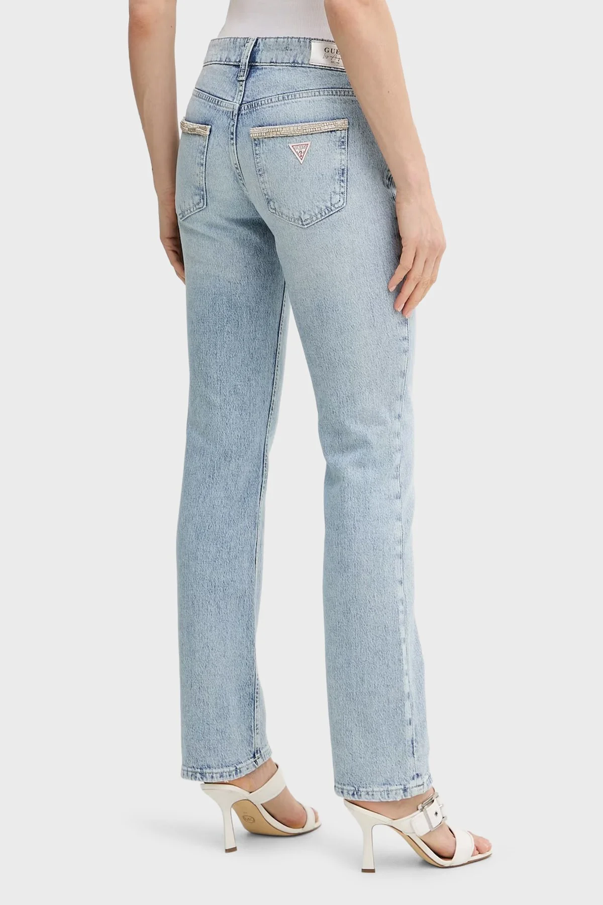 Guess Nicky Pamuklu Regular Fit Normal Bel Düz Paça Jean W6RA3MD6833 Bayan Kot Pantolon W6RA3M D6833 RSP3 PEMBE - 3