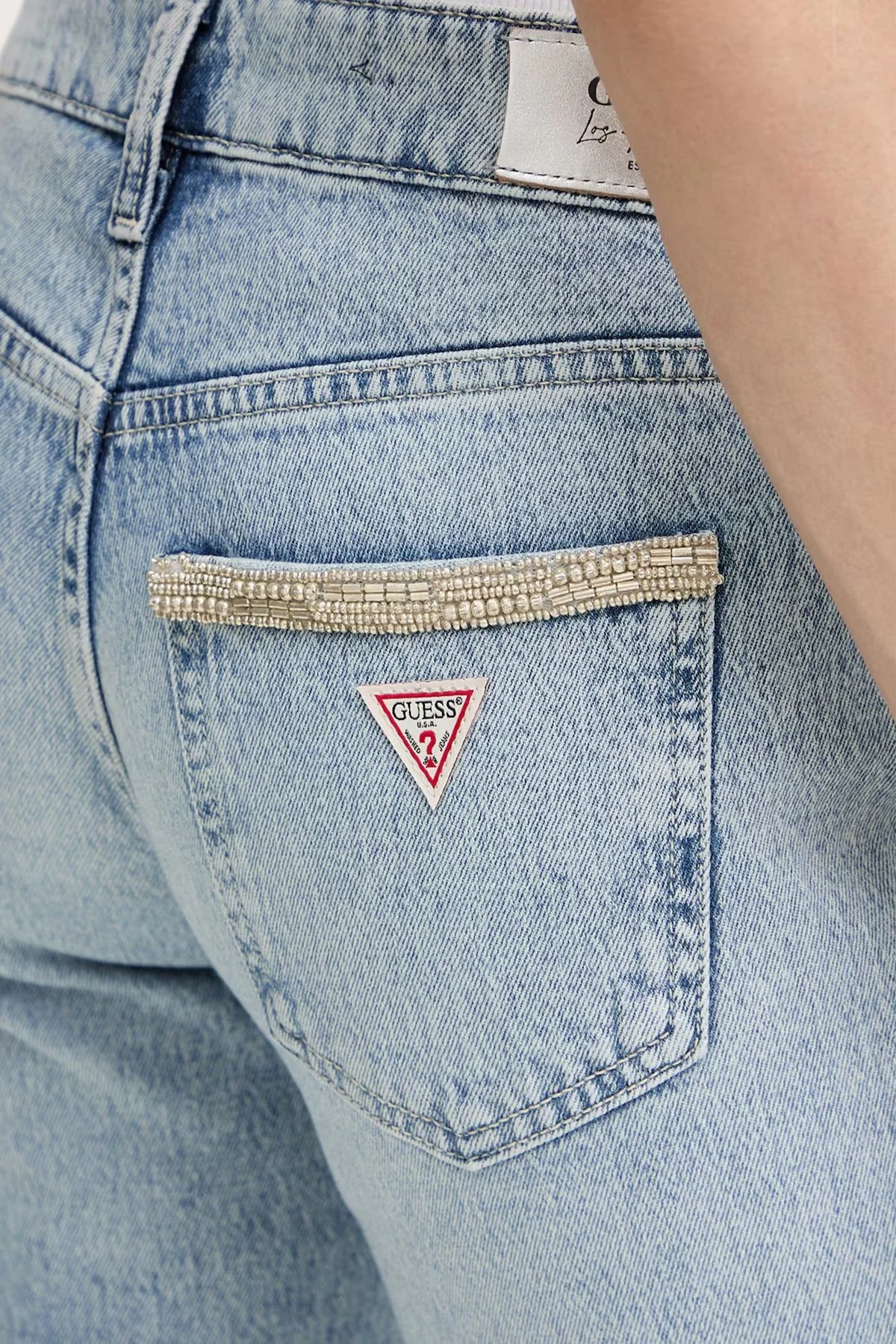 Guess Nicky Pamuklu Regular Fit Normal Bel Düz Paça Jean W6RA3MD6833 Bayan Kot Pantolon W6RA3M D6833 RSP3 PEMBE - 4