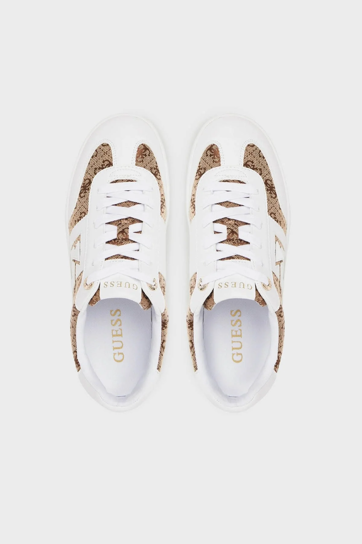 Guess Nochee2 4G Logo Baskılı Sneaker FLTNC2ELE12 Bayan Ayakkabı FLTNC2 ELE12 WHIBR BEYAZ-KAHVE - 3