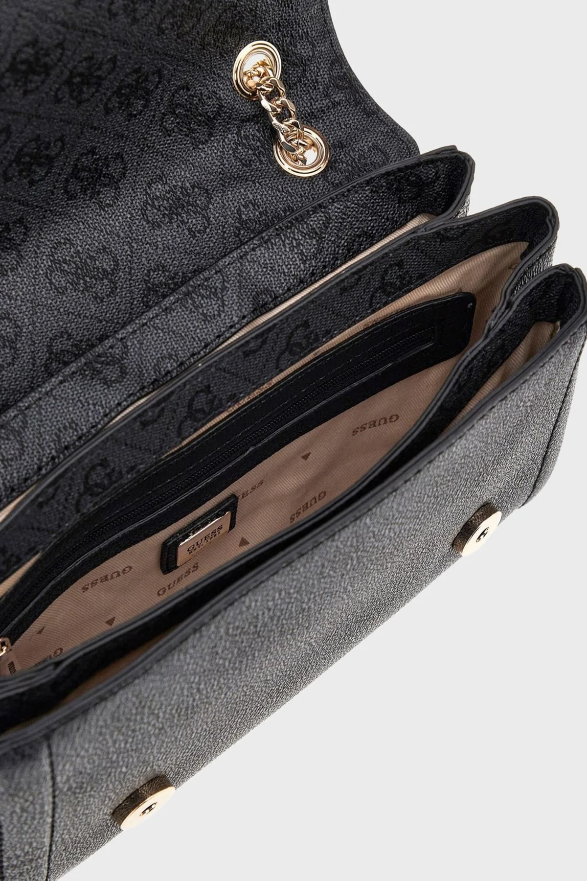 Guess Noelle 4G Logo Baskılı Ayarlanabilir Zincir Askılı HWBG9672210 Bayan Çanta HWBG96 72210 CLO ANTRASİT - 3