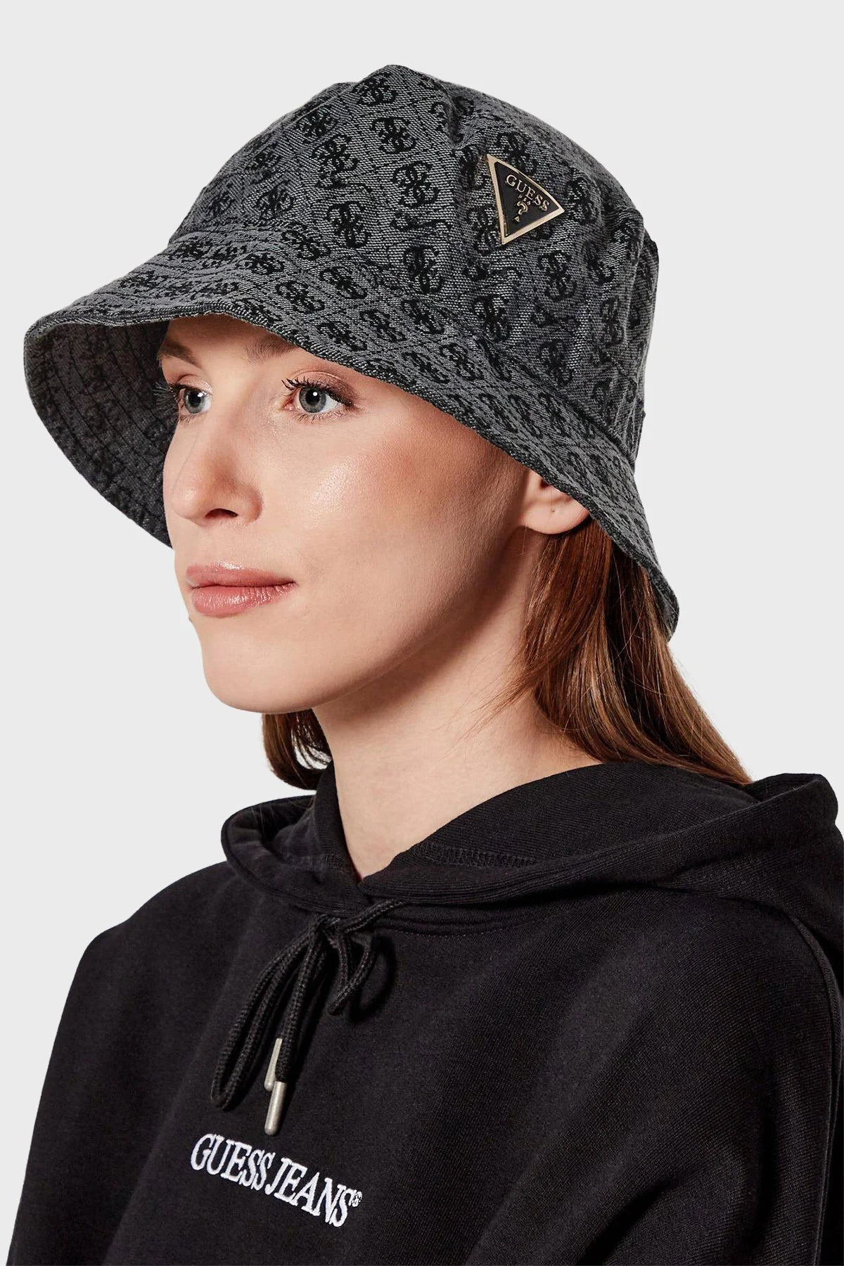 Guess Noelle 4G Logo Baskılı Bucket AW5371POL01 Kadın Şapka AW5371 POL01 CLO ANTRASİT - 2