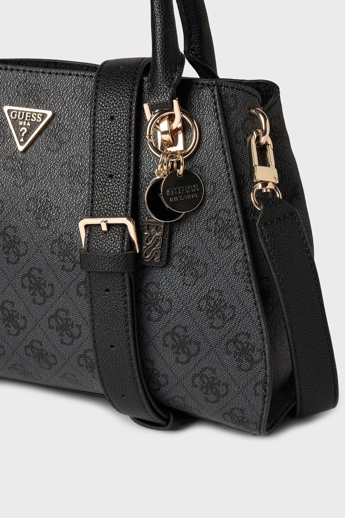 Guess Noelle 4G Logo Baskılı Çıkarılabilir Askılı HWBG9672070 Bayan Çanta HWBG96 72070 CLO ANTRASİT - 5