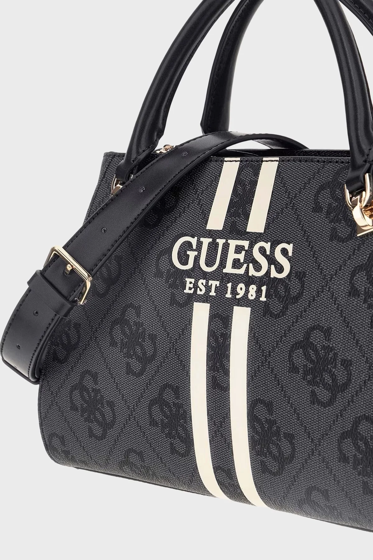 Guess Noelle 4G Logo Baskılı Çıkarılabilir Askılı HWOS9672070 Bayan Çanta HWOS96 72070 CLO ANTRASİT - 4