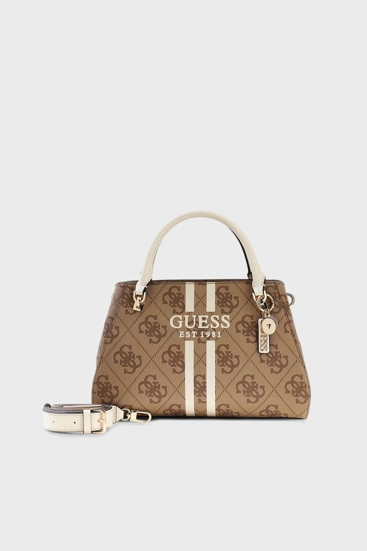 Guess Noelle 4G Logo Baskılı Çıkarılabilir Askılı HWOS9672070 Bayan Çanta HWOS96 72070 LTL KAHVE - 3