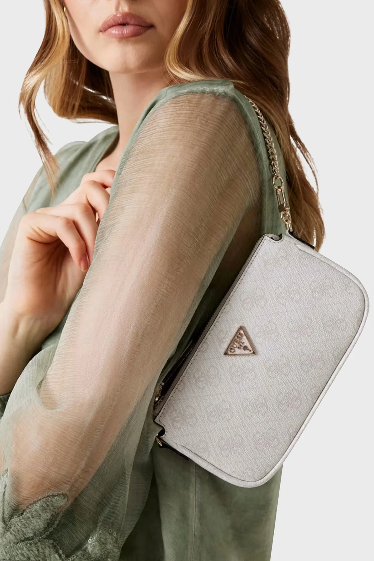 Guess Noelle 4G Logo Baskılı Çıkarılabilir Askılı Mini HWBG9672710 Bayan Çanta HWBG96 72710 DKO BEJ - 2