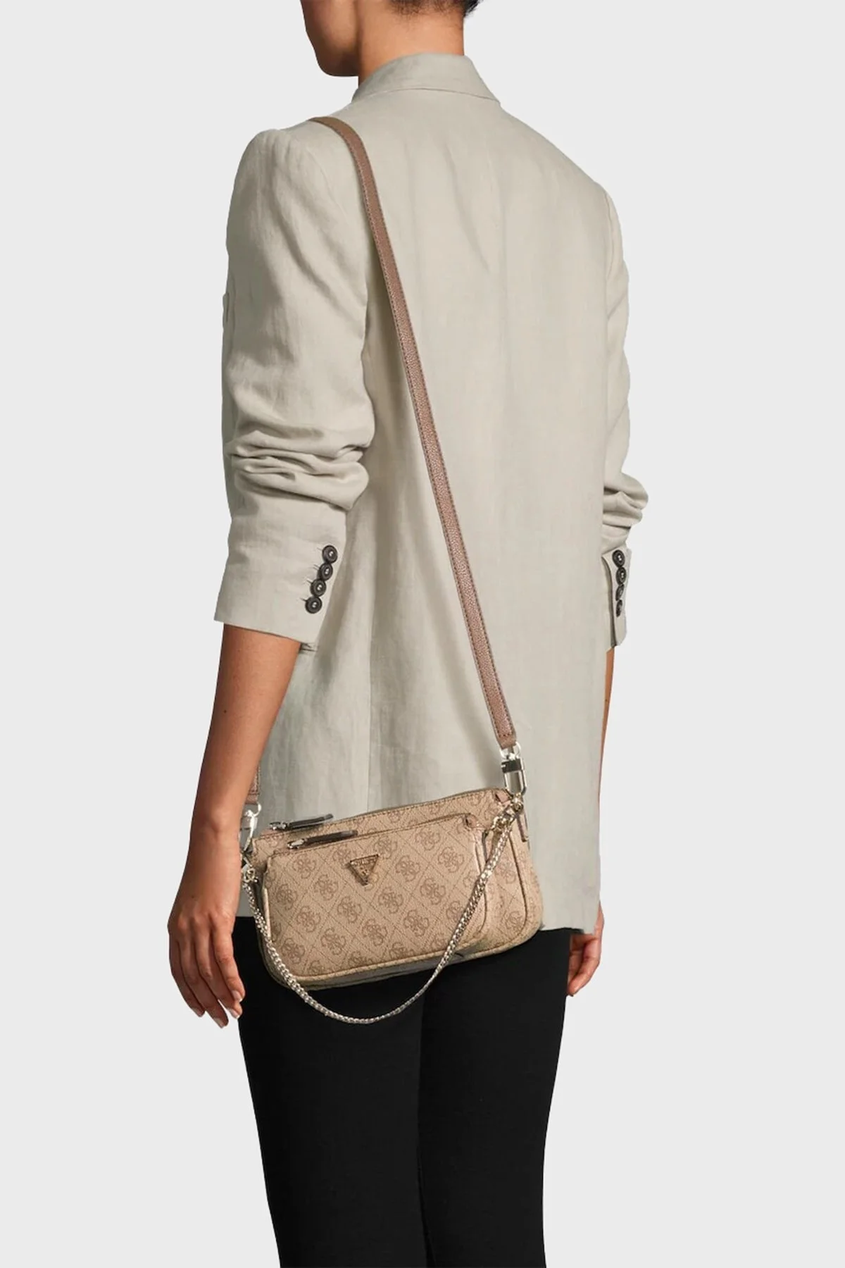 Guess Noelle 4G Logo Baskılı Çıkarılabilir Askılı Mini HWBG9672710 Bayan Çanta HWBG96 72710 LGW KAHVE - 2