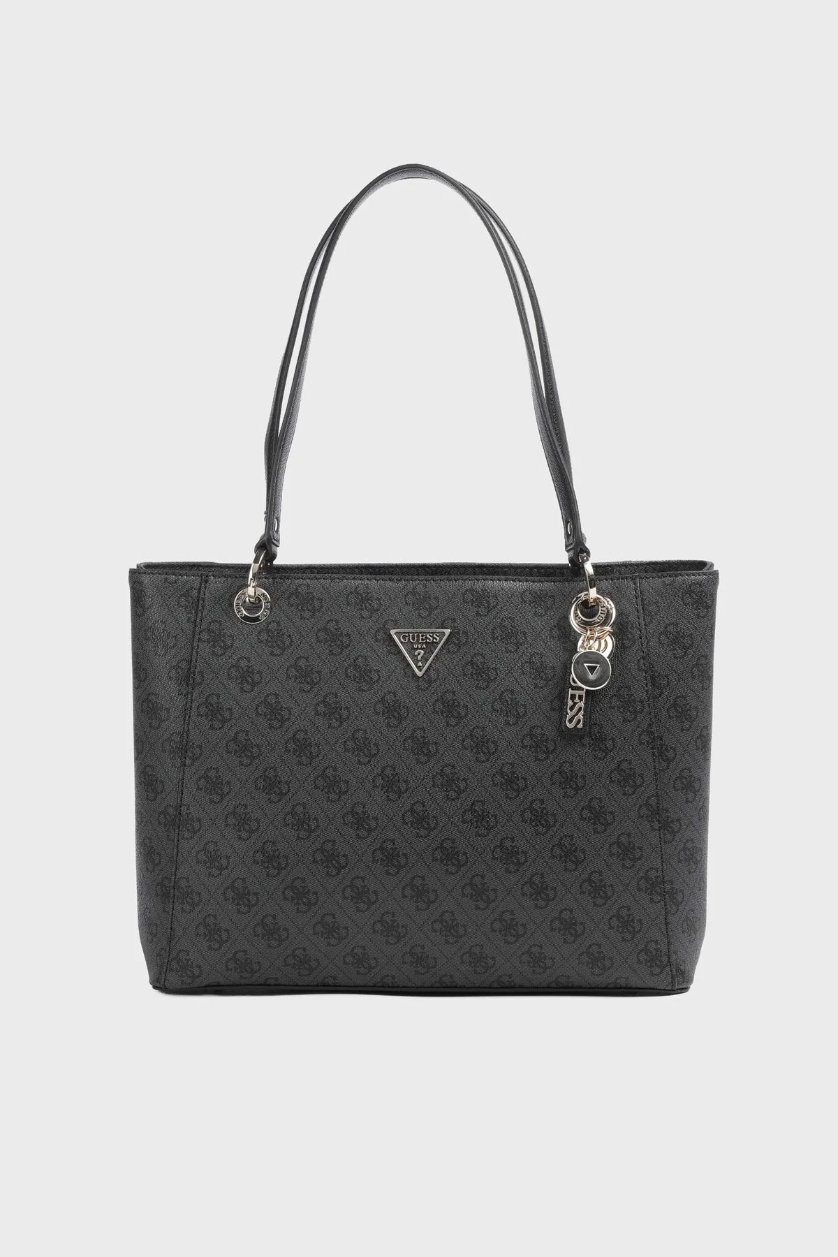 Guess Noelle 4G Logo Baskılı Fermuarlı Büyük HWBG9672250 Bayan Çanta HWBG96 72250 CLO ANTRASİT - 1