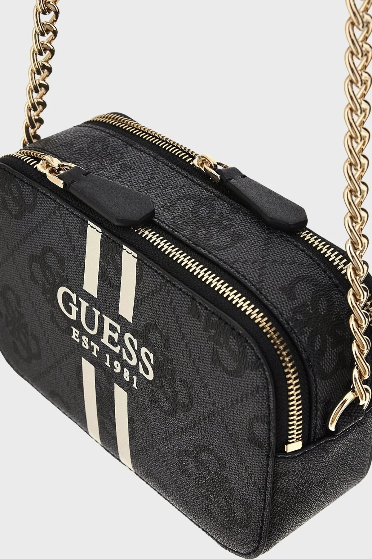 Guess Noelle 4G Logo Baskılı Zincir Askılı HWOS9672140 Bayan Çanta HWOS96 72140 CLO ANTRASİT - 3