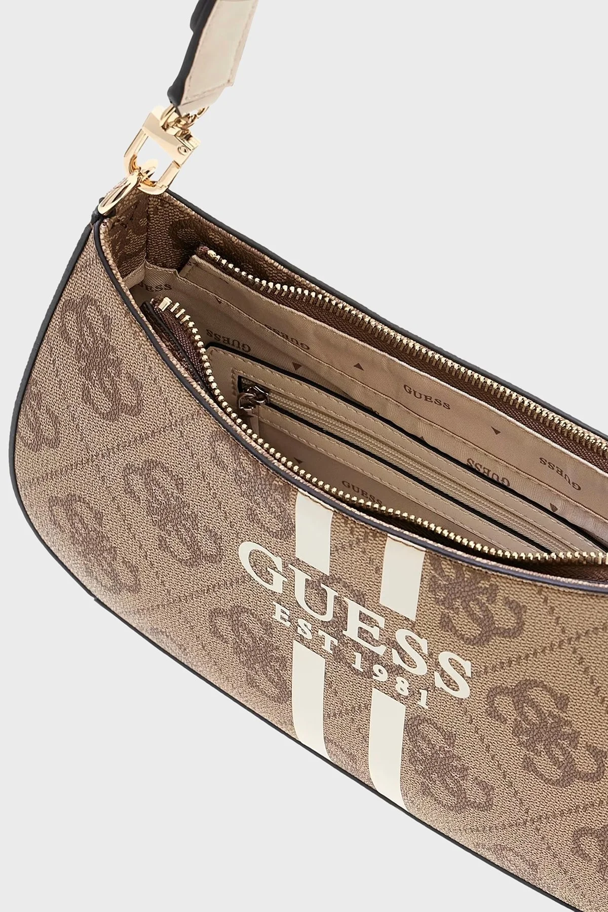 Guess Noelle 4G Logolu Ayarlanabilir Askılı HWOS9672180 Bayan Çanta HWOS96 72180 LTL KAHVE - 3