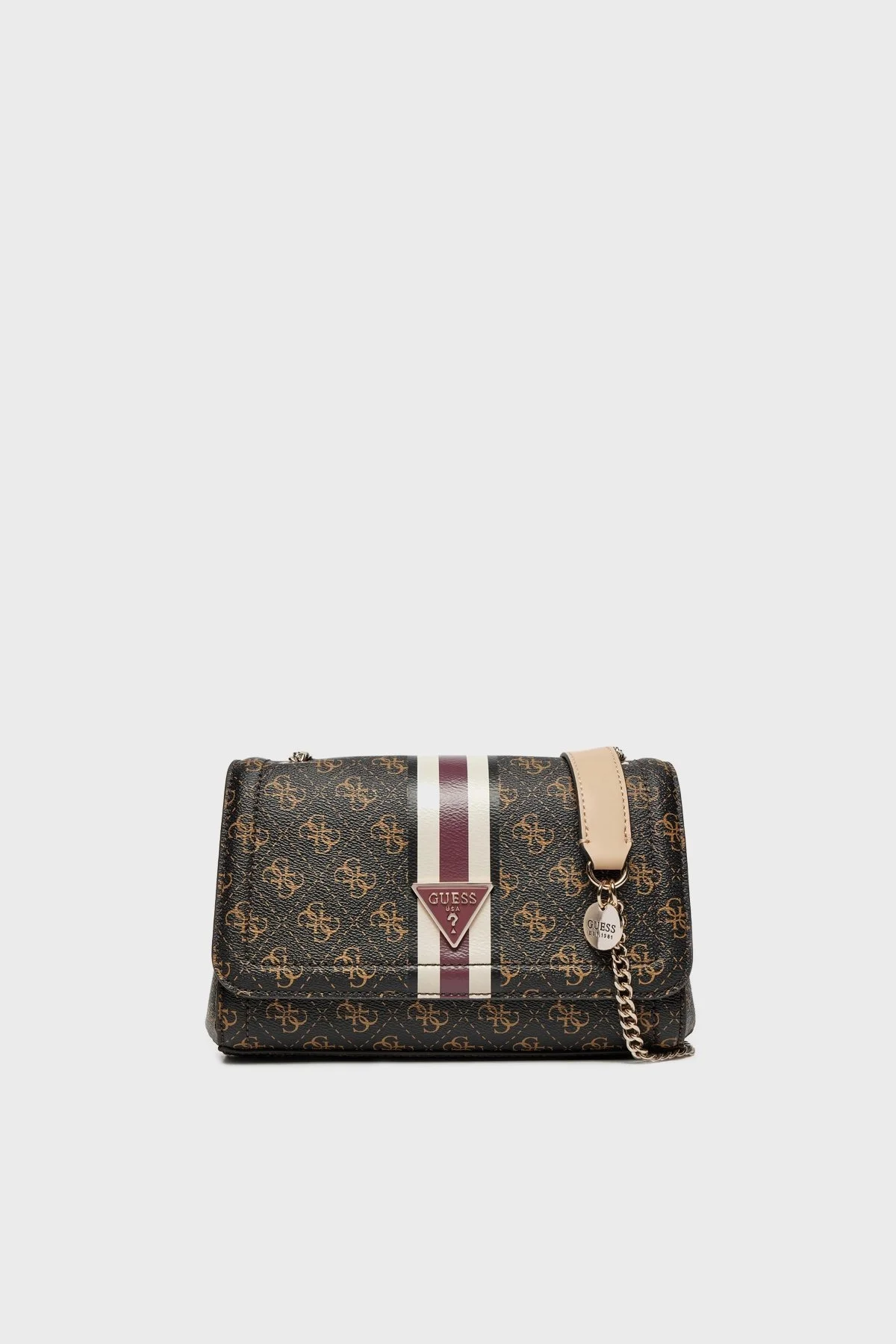 Guess Noelle 4G Logolu Ayarlanabilir Zincir Askılı HWQS7879210 Bayan Çanta HWQS78 79210 BNL KAHVE - 1
