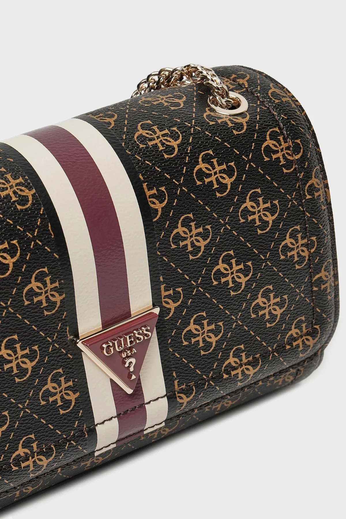 Guess Noelle 4G Logolu Ayarlanabilir Zincir Askılı HWQS7879210 Bayan Çanta HWQS78 79210 BNL KAHVE - 5