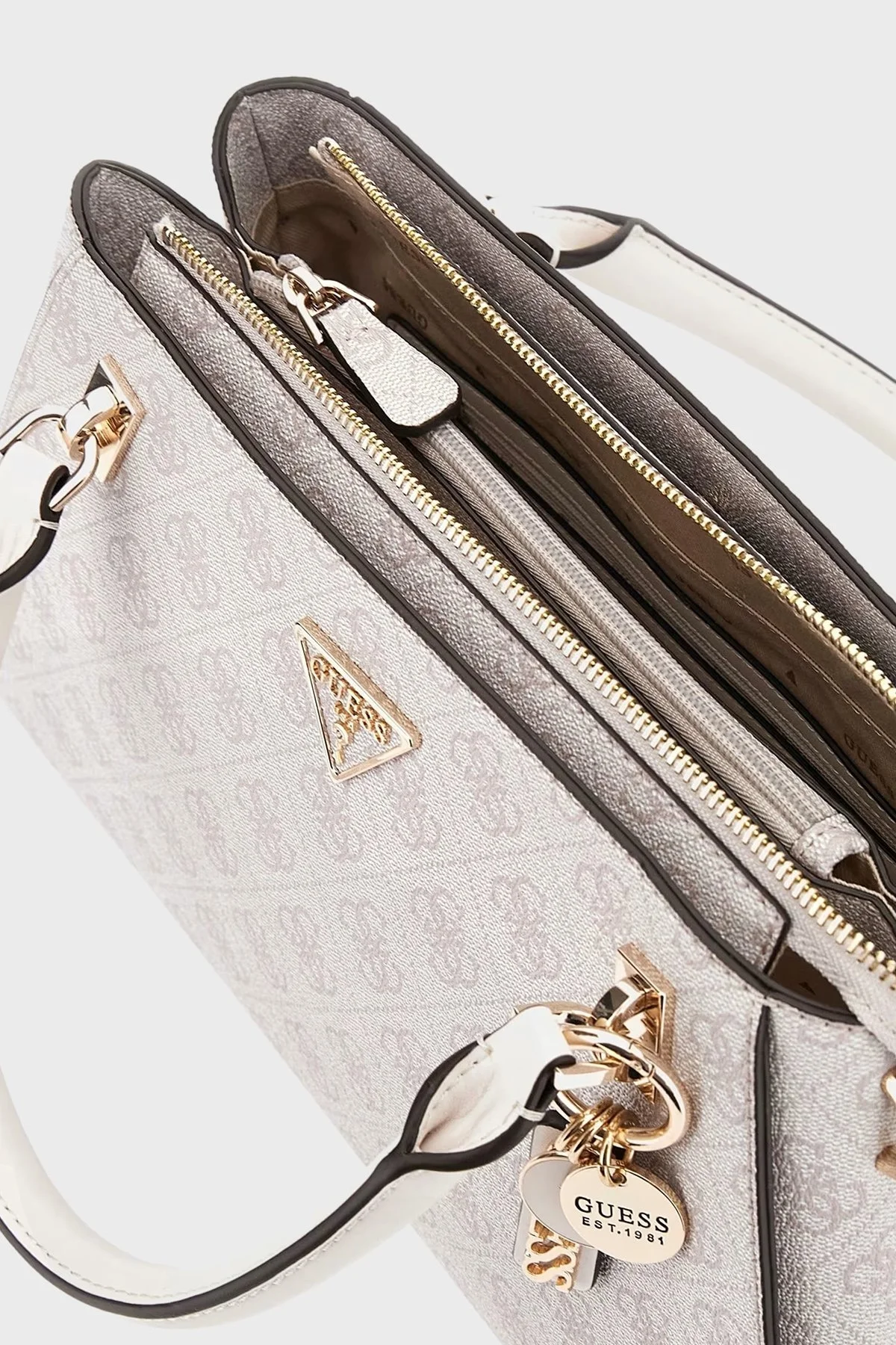 Guess Noelle 4G Logolu Çıkarılabilir Askılı HWBD7879070 Bayan Çanta HWBD78 79070 DVL EKRU - 7