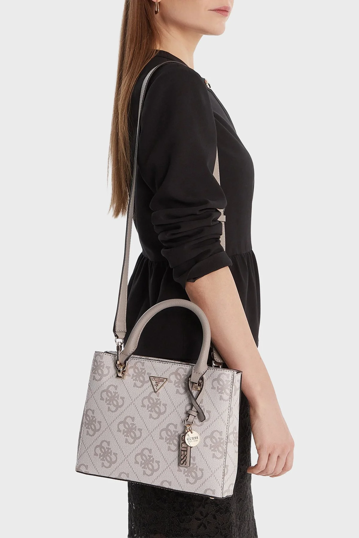 Guess Noelle 4G Logolu Çıkarılabilir Askılı HWSO9672050 Bayan Çanta HWSO96 72050 DKO BEJ - 2