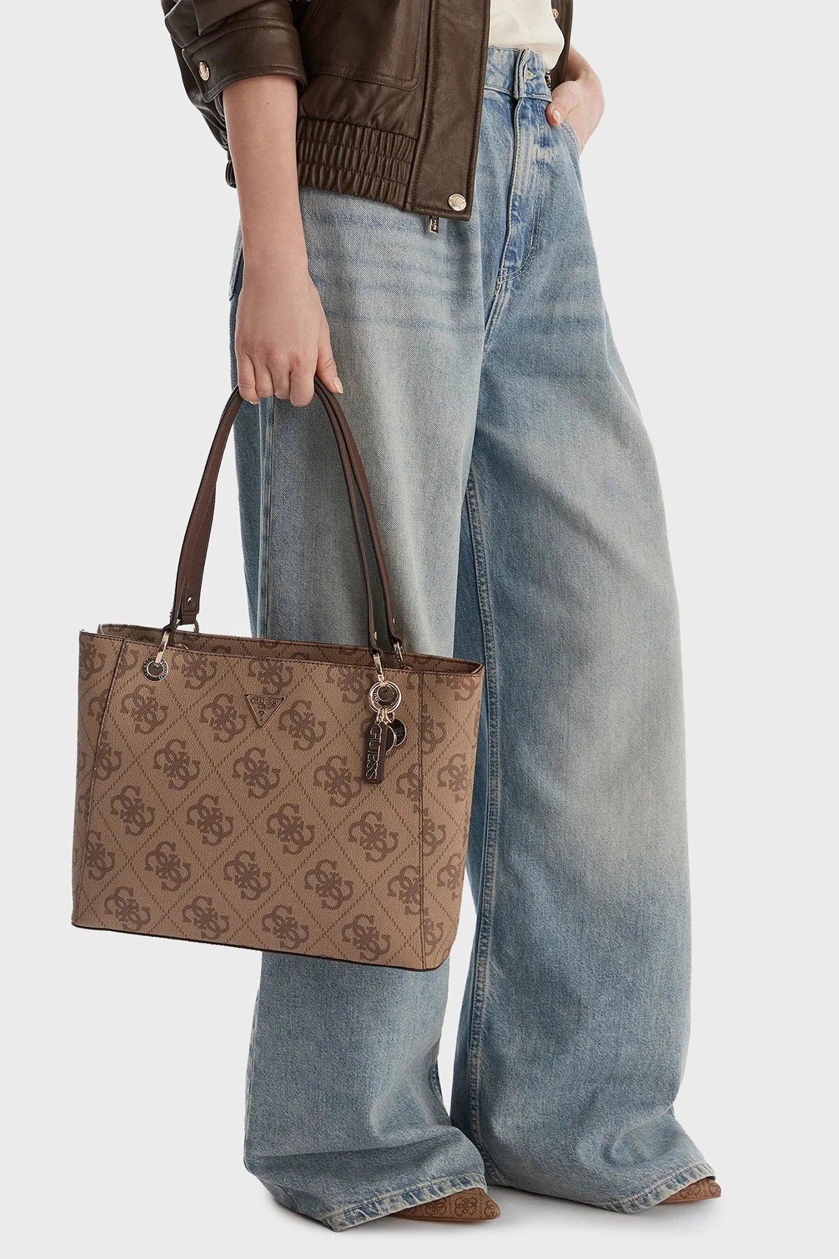 Guess Noelle 4G Logolu Omuz Askılı Tote HWSO9672250 Bayan Çanta HWSO96 72250 LGW KAHVE - 2