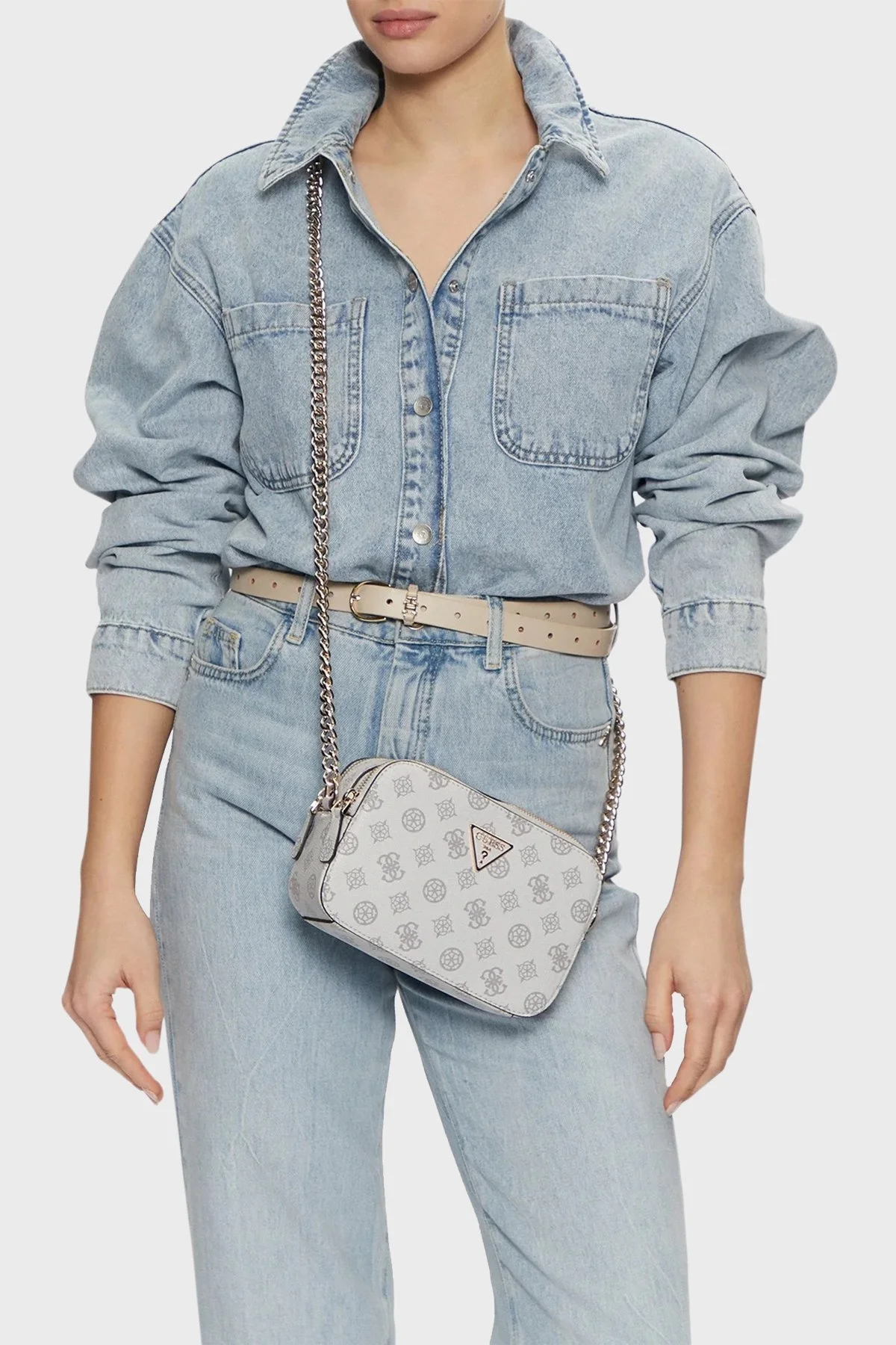 Guess Noelle 4G Logolu Zincir Askılı HWPG7879140 Bayan Çanta HWPG78 79140 WLO BEYAZ - 7