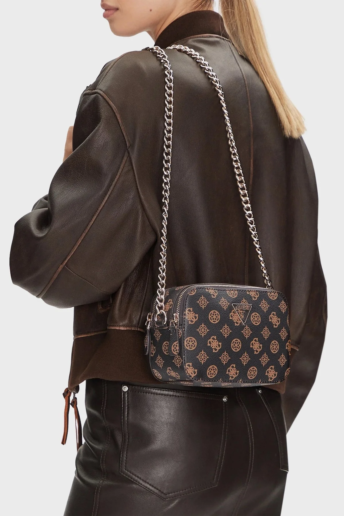 Guess Noelle 4G Logolu Zincir Askılı HWPZ7879140 Bayan Çanta HWPZ78 79140 MLO KOYU KAHVE - 7