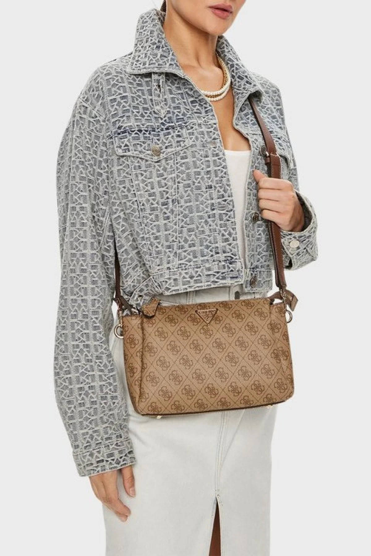 Guess Noelle Ayarlanabilir Askılı HWBG7879120 Bayan Çanta HWBG78 79120 LGW BEJ - 8