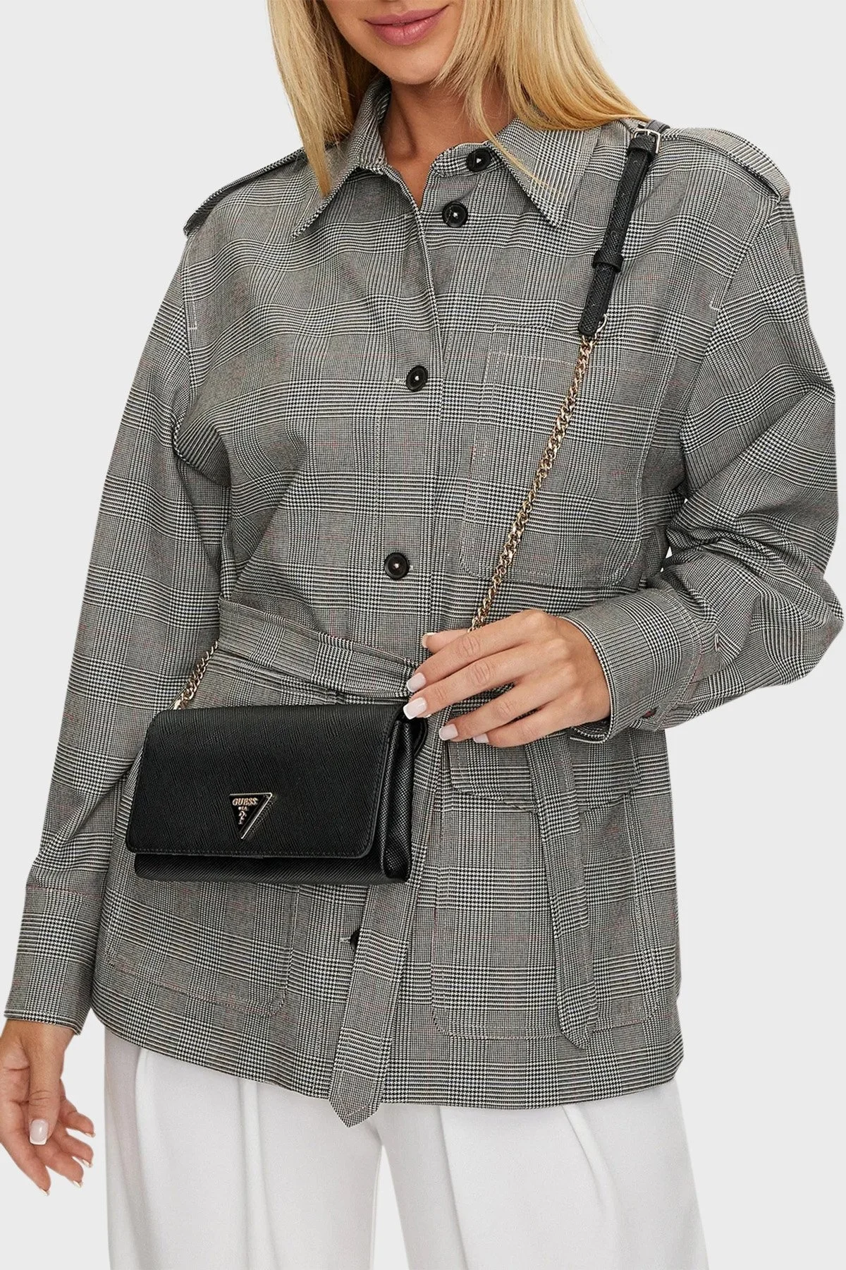 Guess Noelle Ayarlanabilir Zincir Askılı HWZG7879750 Bayan Çanta HWZG7879750 BLA SİYAH - 2