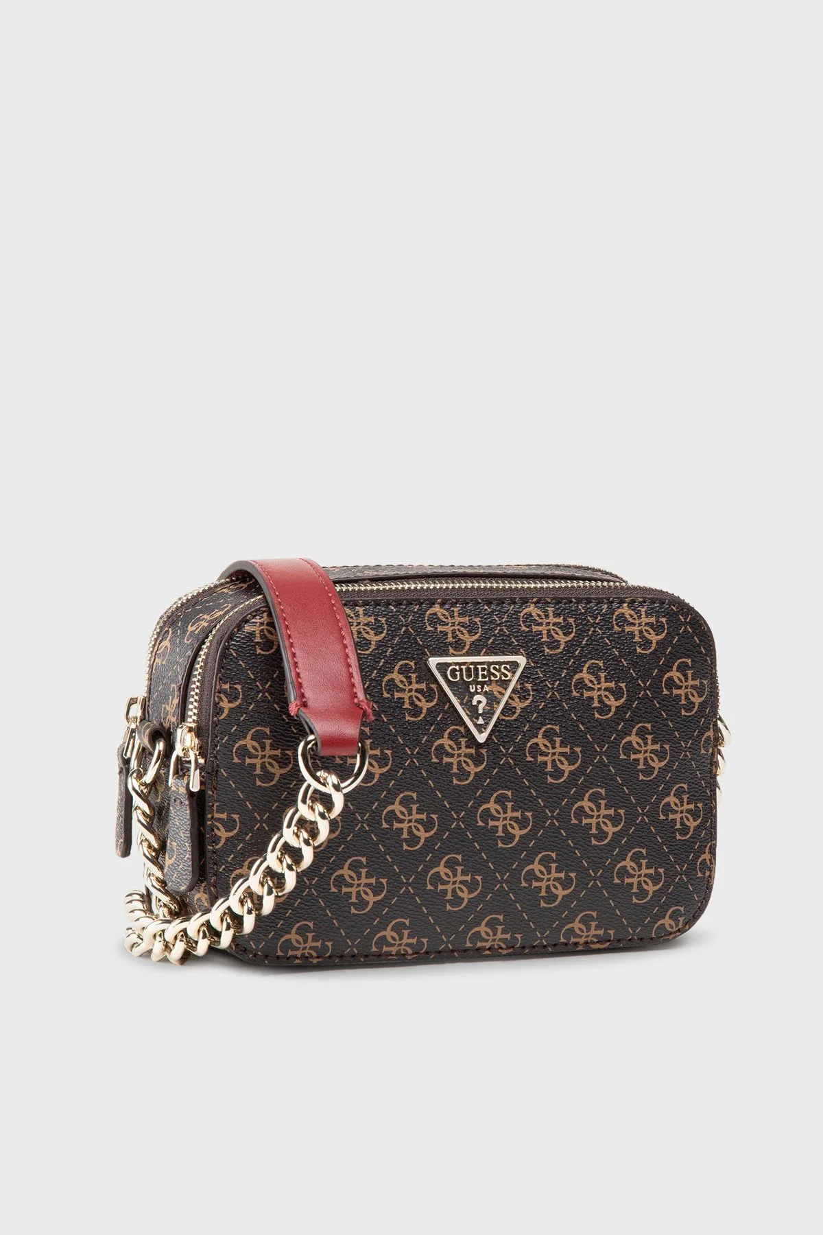 Guess Noelle Logo Baskılı Zincir Askılı Bayan Çanta HWQL7879140 BRO KAHVE - 1