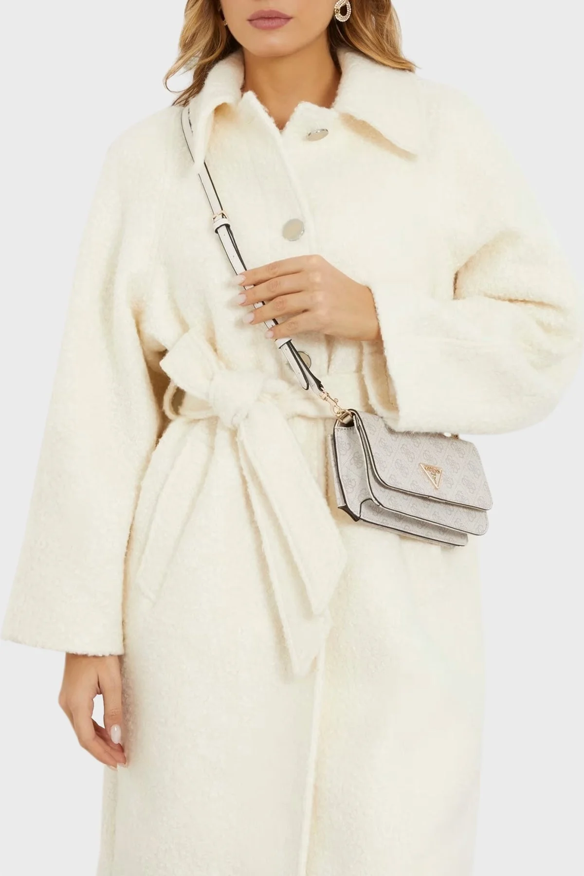 Guess Noelle Çıkarılabilir Çapraz Askılı HWBD7879790DVL Bayan Çanta HWBD7879790 DVL EKRU - 2