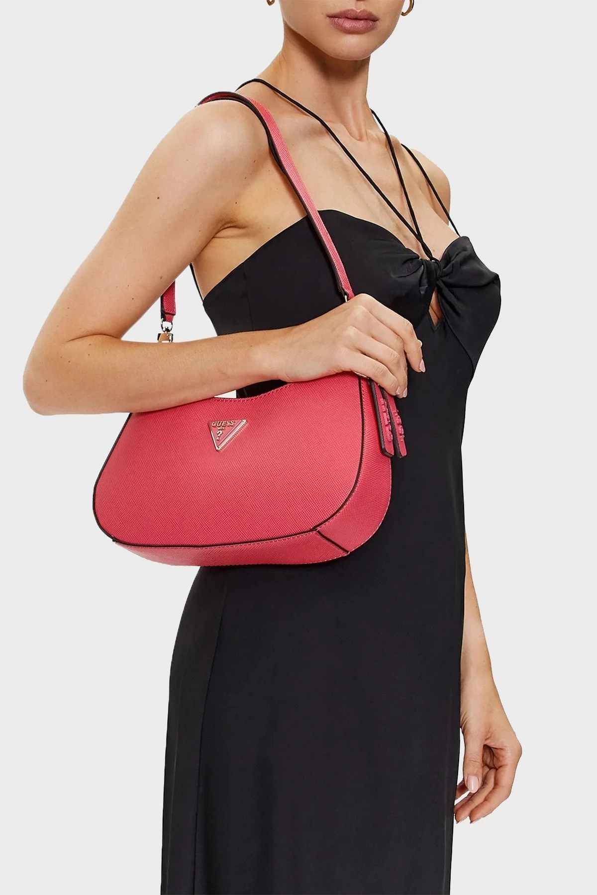 Guess Noelle Logo Desenli Anahtarlık Detaylı Omuz Askılı Bayan Çanta HWZG7879180 MAG FUŞYA - 2