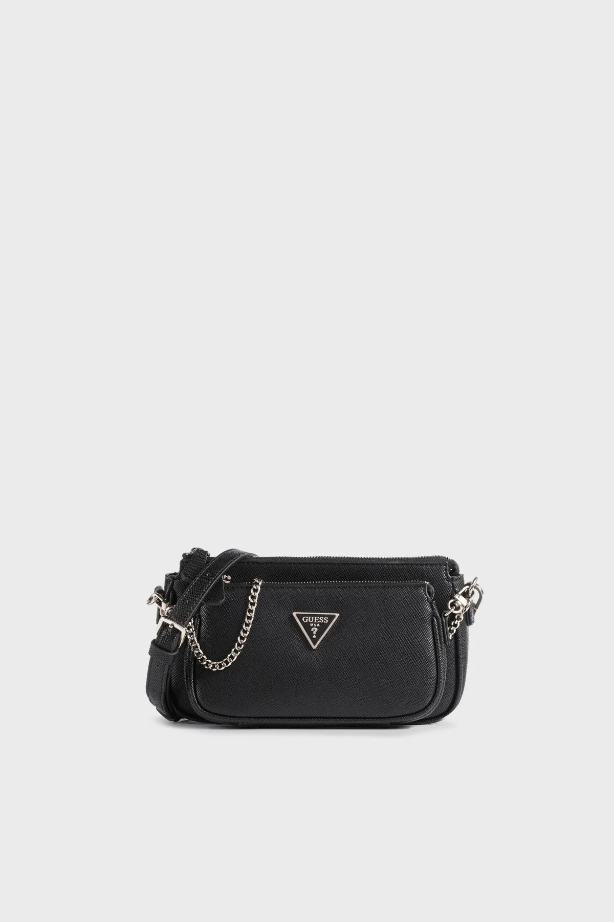 Guess Noelle Logo Desenli Zincir Detaylı Çapraz Askılı Bayan Çanta HWZG7879710 BLA SİYAH - 1