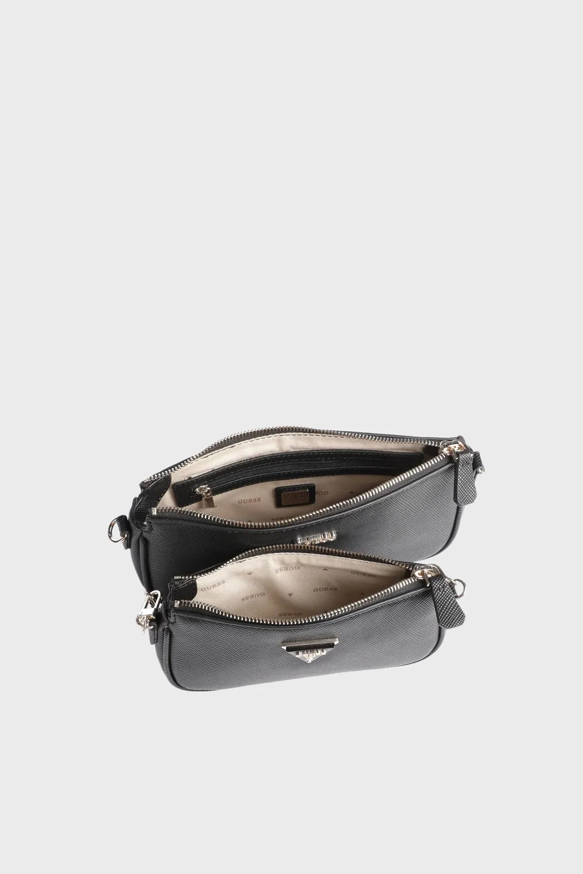 Guess Noelle Logo Desenli Zincir Detaylı Çapraz Askılı Bayan Çanta HWZG7879710 BLA SİYAH - 4