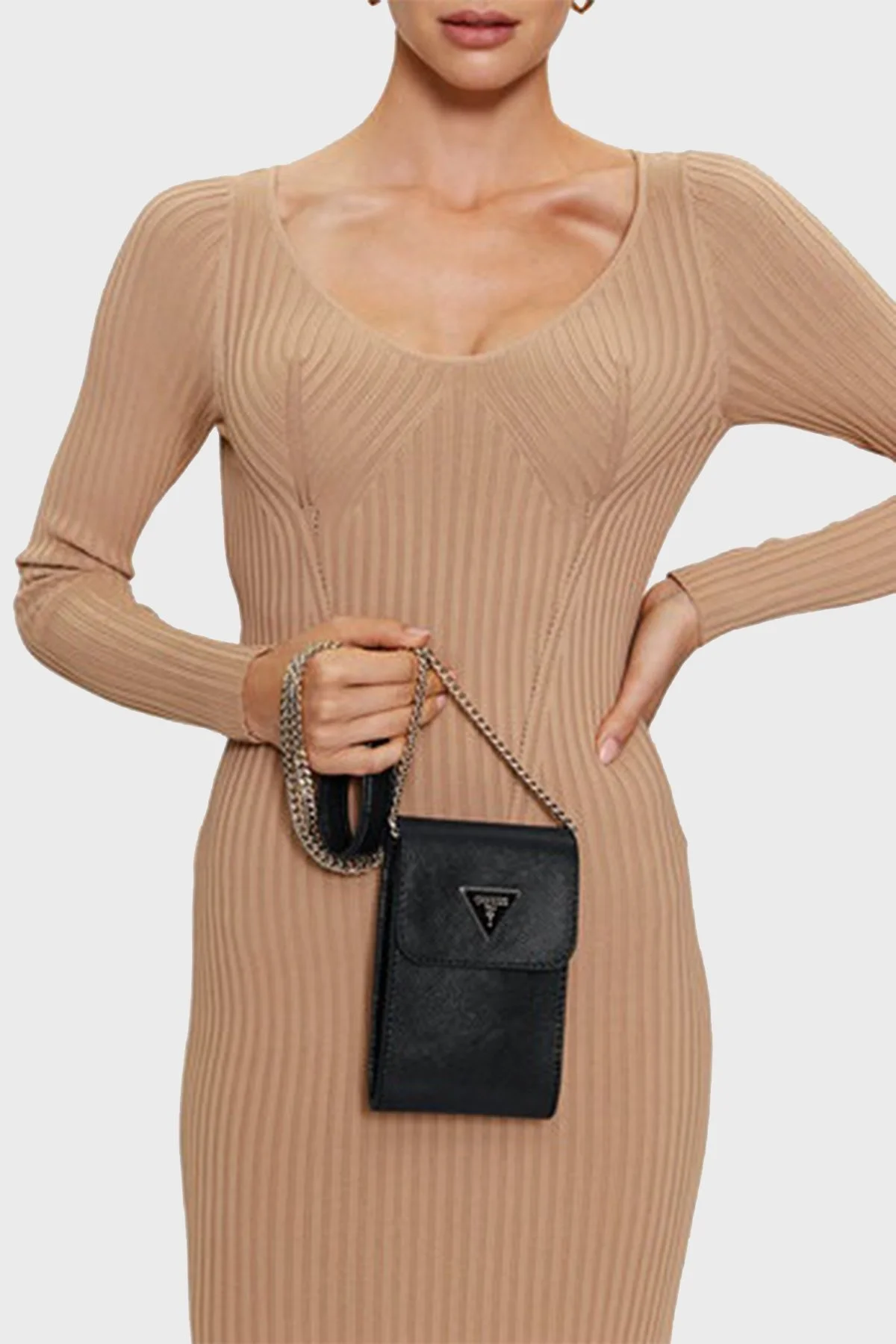 Guess Noelle Logolu Askılı Bayan Telefon Çantası HWZG7879810 BLA SİYAH - 2