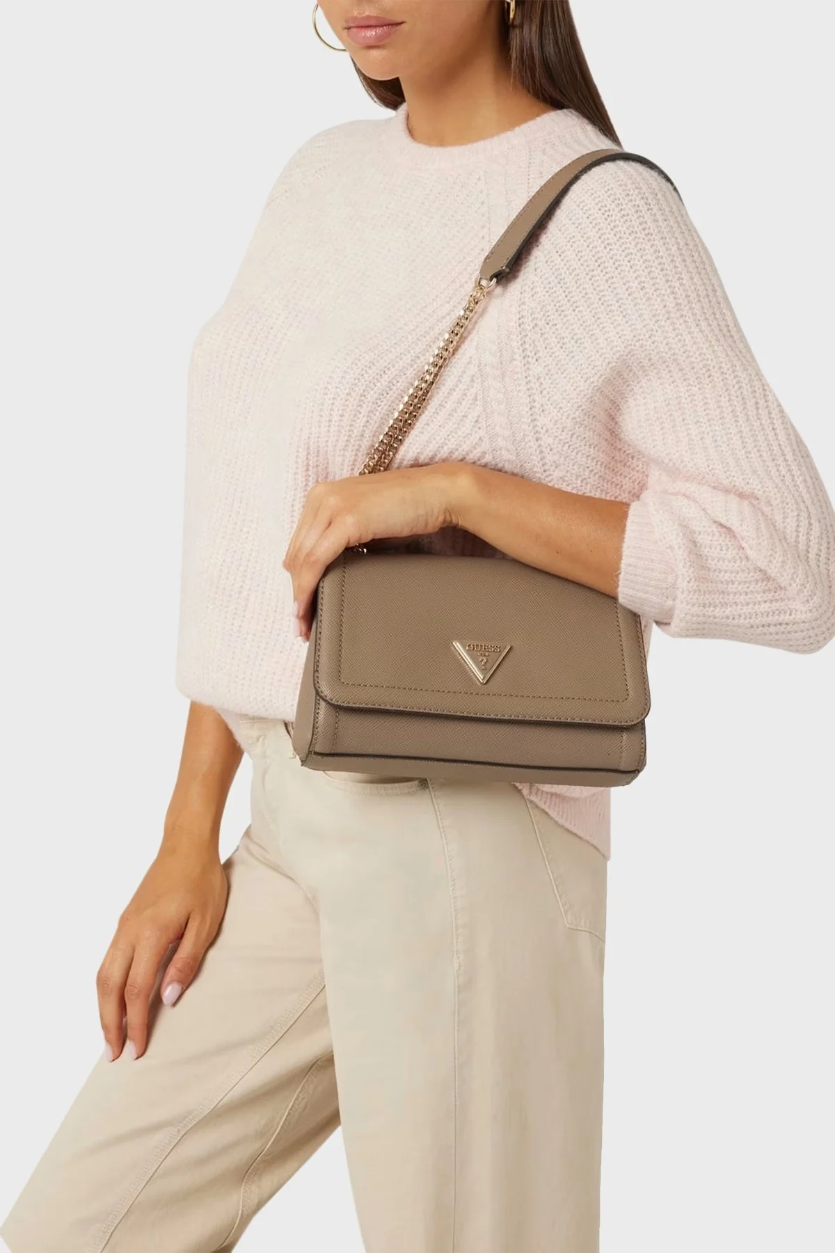 Guess Noelle Logolu Ayarlanabilir Zincir Askılı HWZG7879210 Bayan Çanta HWZG78 79210 DRT VİZON - 2