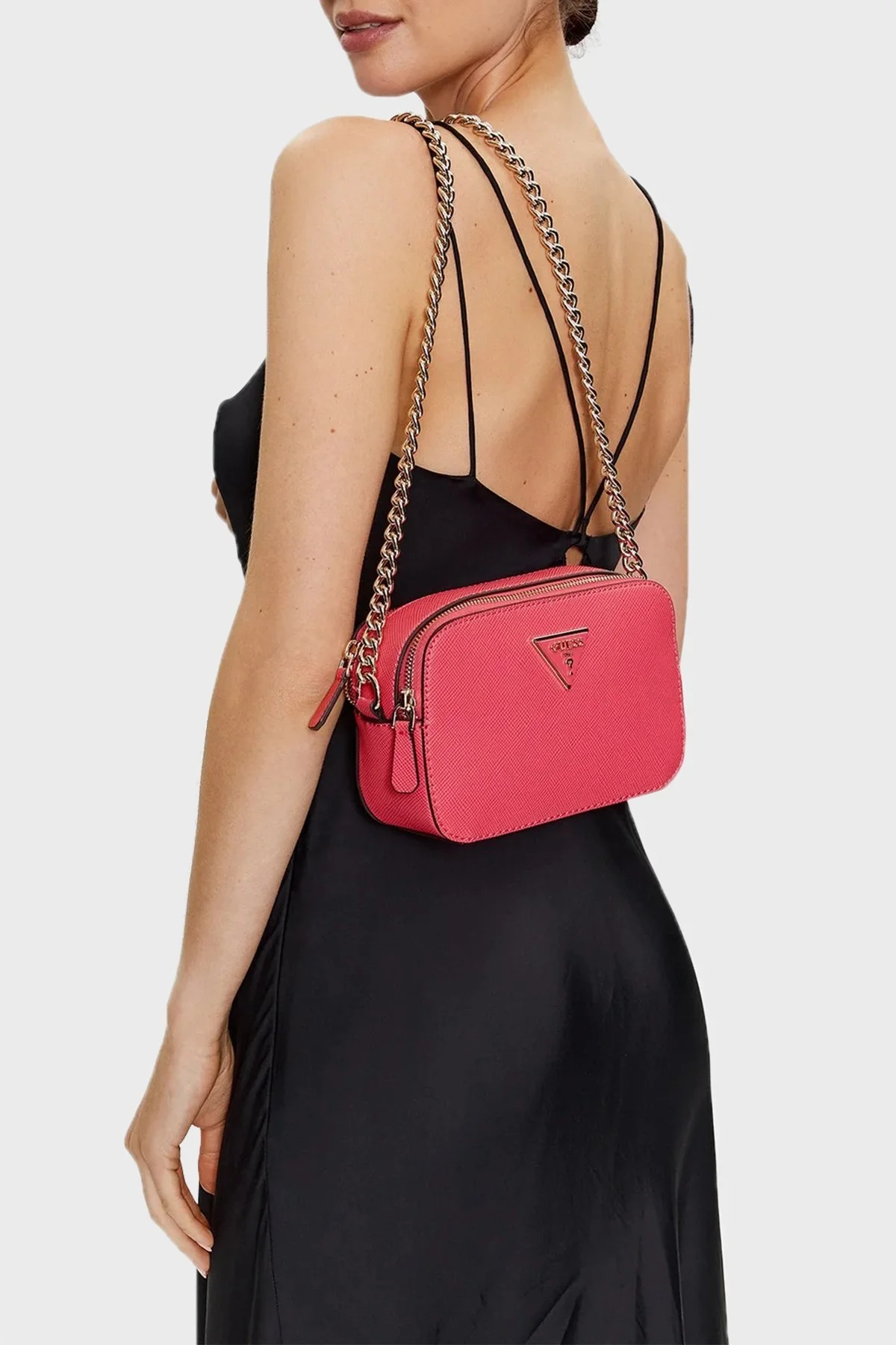 Guess Noelle Logolu Çapraz Askılı Zincirli Bayan Çanta HWZG7879140 MAG FUŞYA - 2