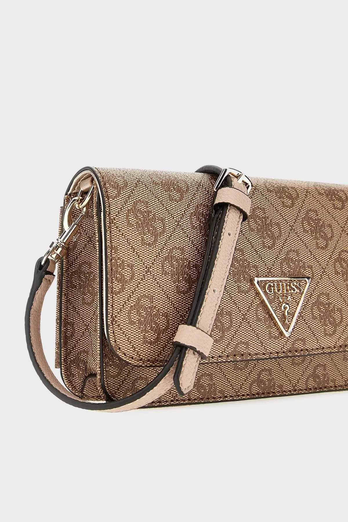 Guess Noelle Logolu Çapraz Omuz Askılı Mini Bayan Çanta HWBG7879790 LTL KAHVE - 4
