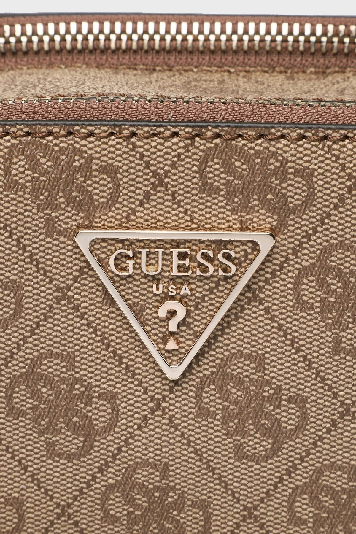 Guess Noelle Logolu Çapraz Zincirli Omuz Askılı Mini Bayan Çanta HWBG7879140 LTL KAHVE - 6