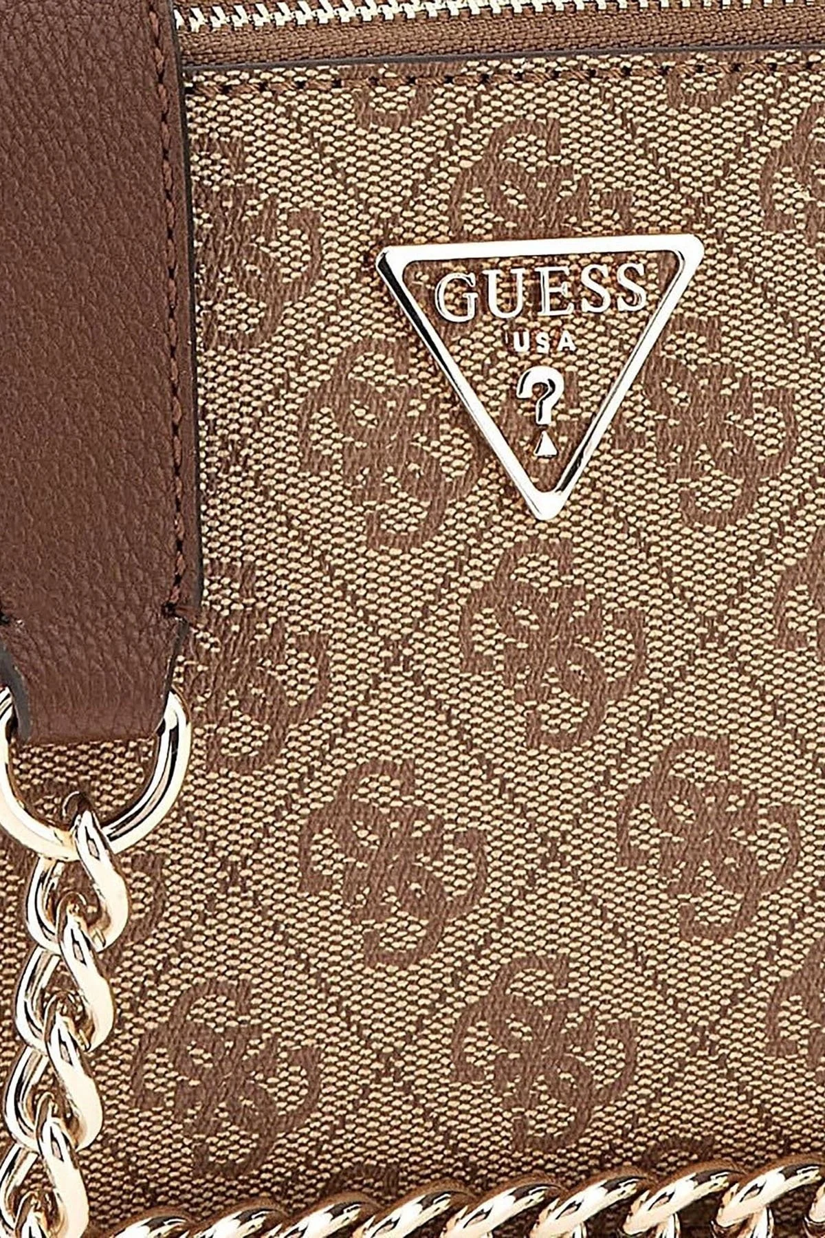 Guess Noelle Logolu Çapraz Zincirli Omuz Askılı Mini HWBG7879140LGW Bayan Çanta HWBG7879140 LGW KAHVE - 8