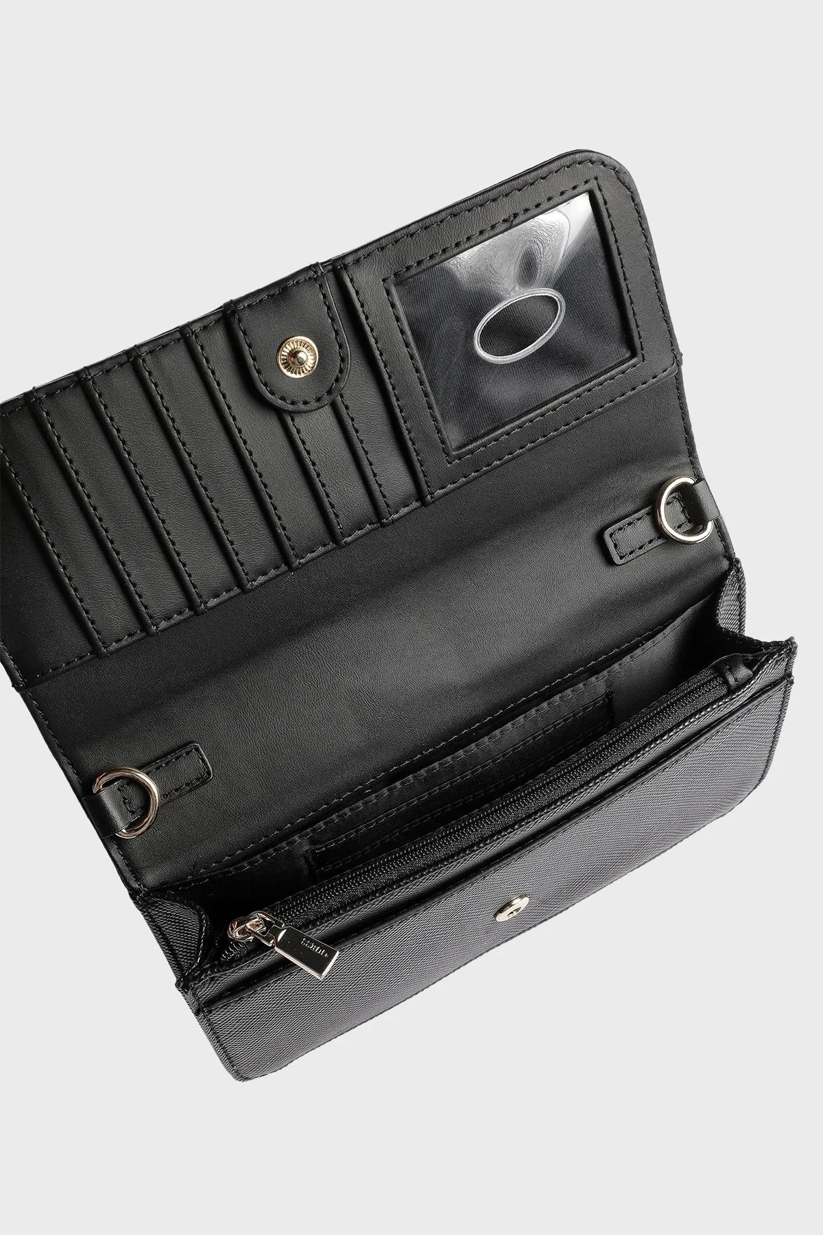 Guess Noelle Logolu Cep Telefonu Bölmeli Ayarlanabilir Omuz Askılı Bayan Çanta HWZG7879790 BLA SİYAH - 3