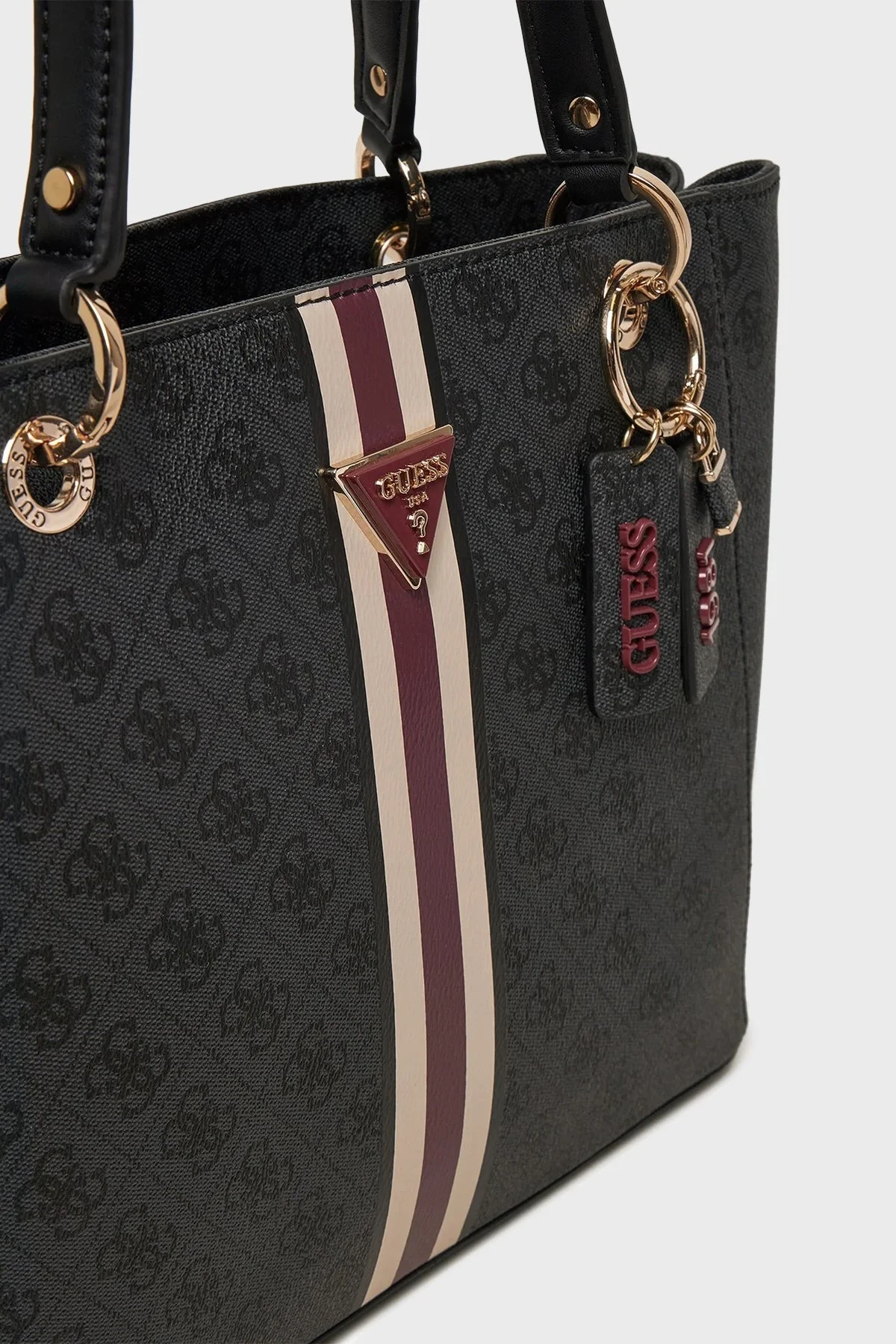 Guess Noelle Logolu Çift Tutma Saplı Büyük HWSS7879250 Bayan Çanta HWSS78 79250 CLO ANTRASİT - 5