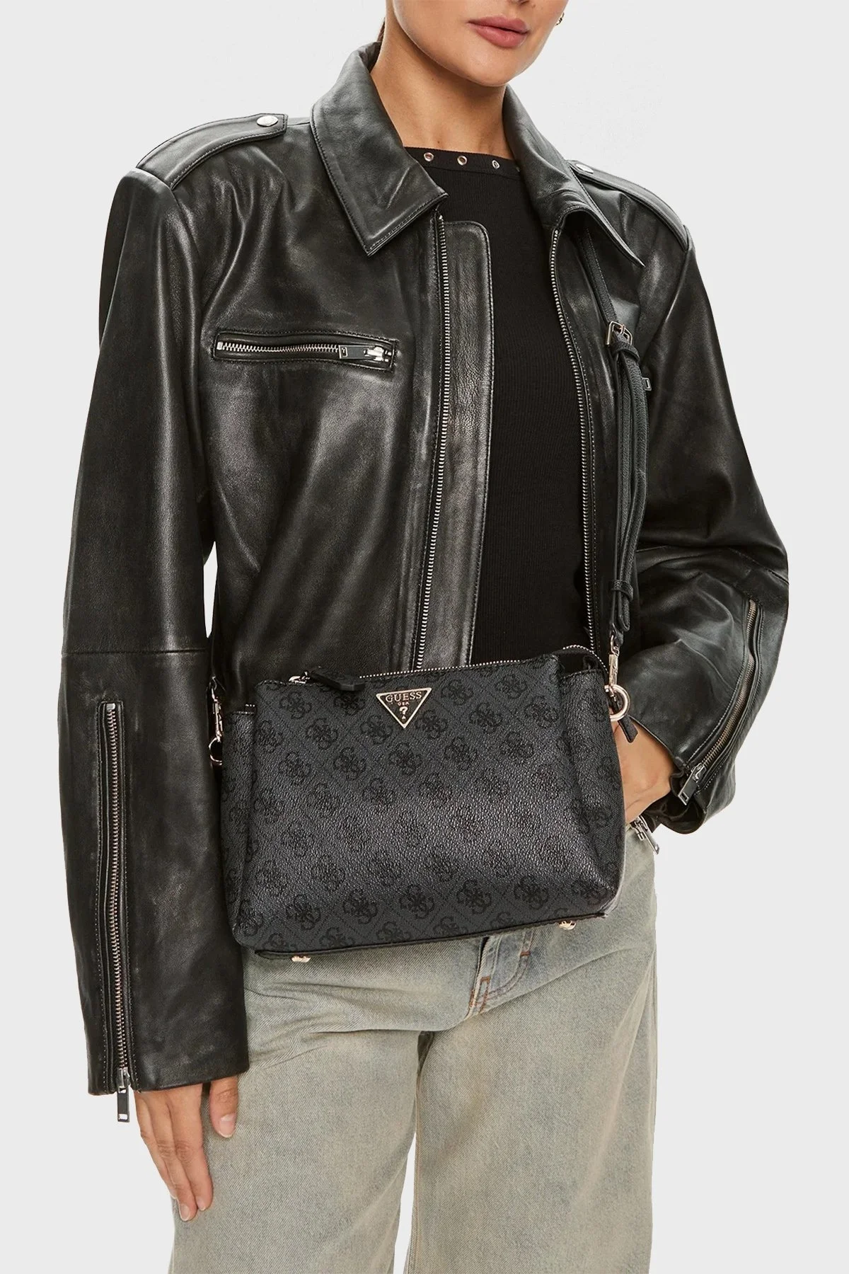 Guess Noelle Logolu Çıkarılabilir Askılı HWBG7879120 Bayan Çanta HWBG78 79120 CLO ANTRASİT - 2