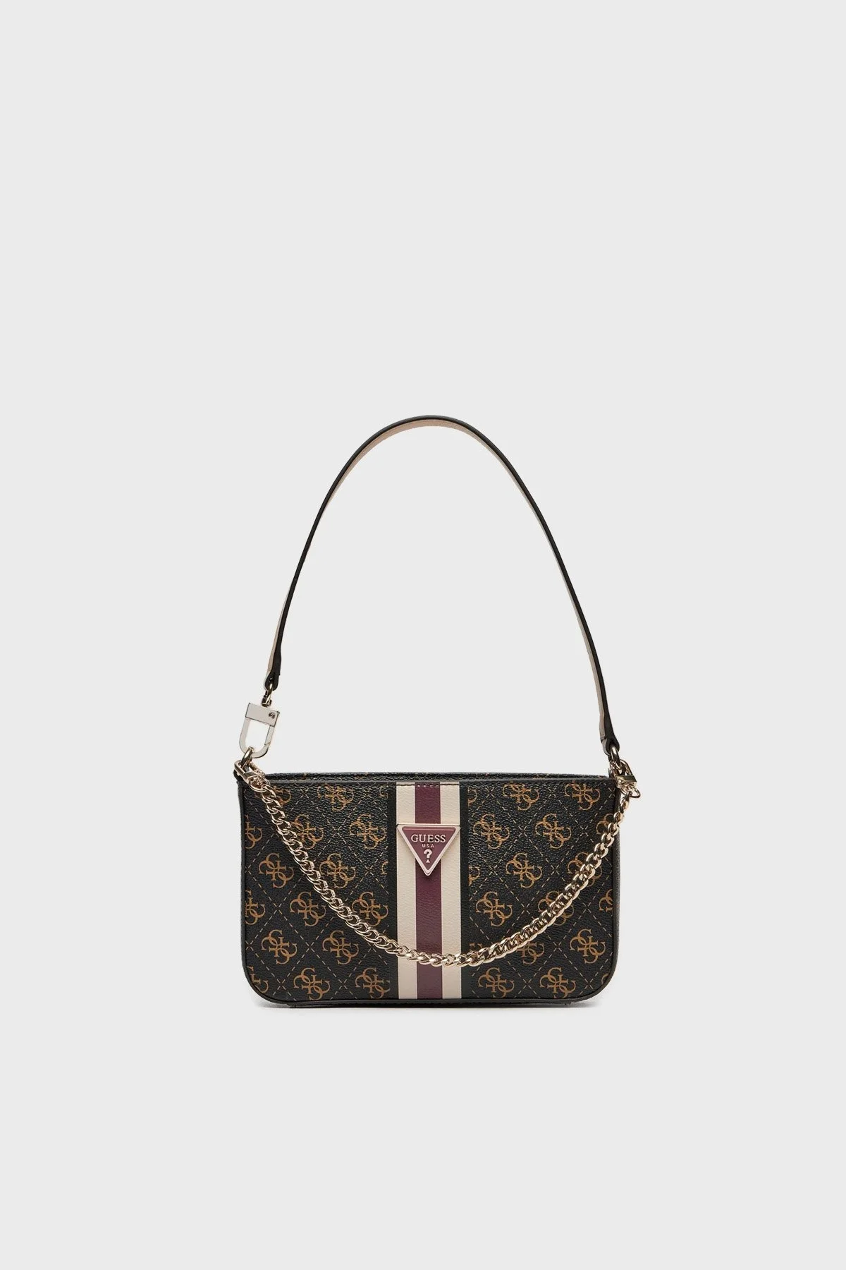 Guess Noelle Logolu Çıkarılabilir Askılı HWQS7879720 Bayan Çanta HWQS78 79720 BNL SİYAH-KAHVE - 1