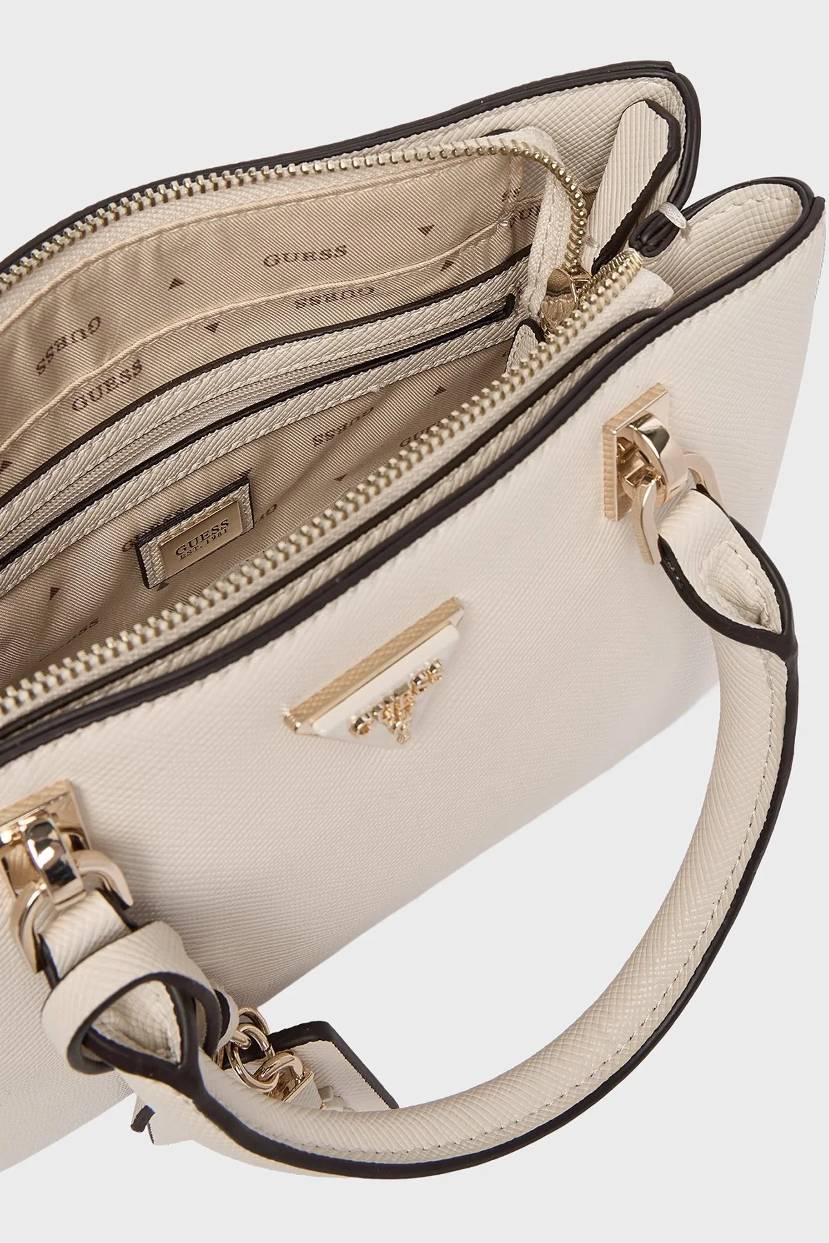 Guess Noelle Logolu Çıkarılabilir Askılı HWZG9672050 Bayan Çanta HWZG96 72050 BON EKRU - 5